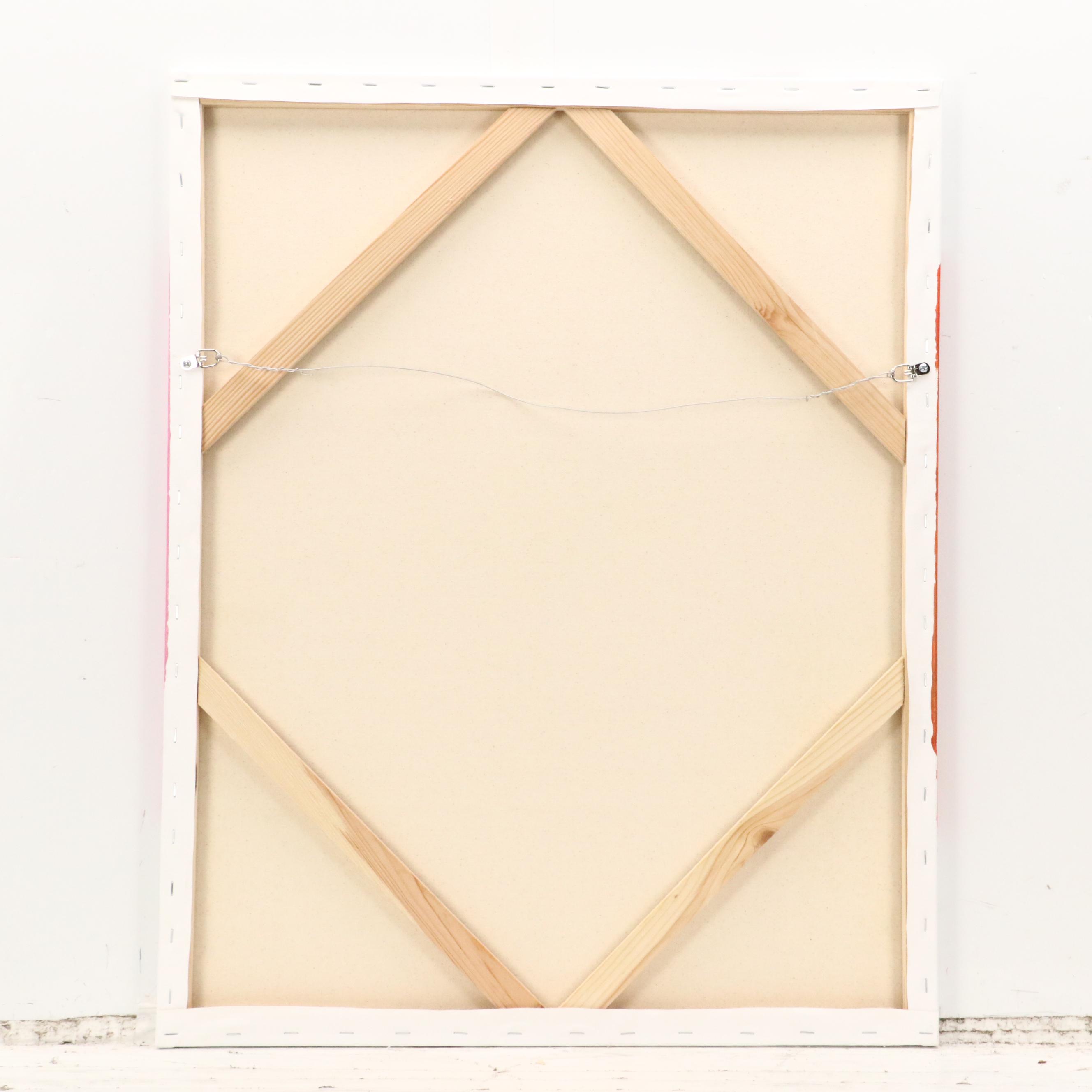 Robbie Kemper Abstract Acrylic Painting "Diagonal Divide," 21st Century