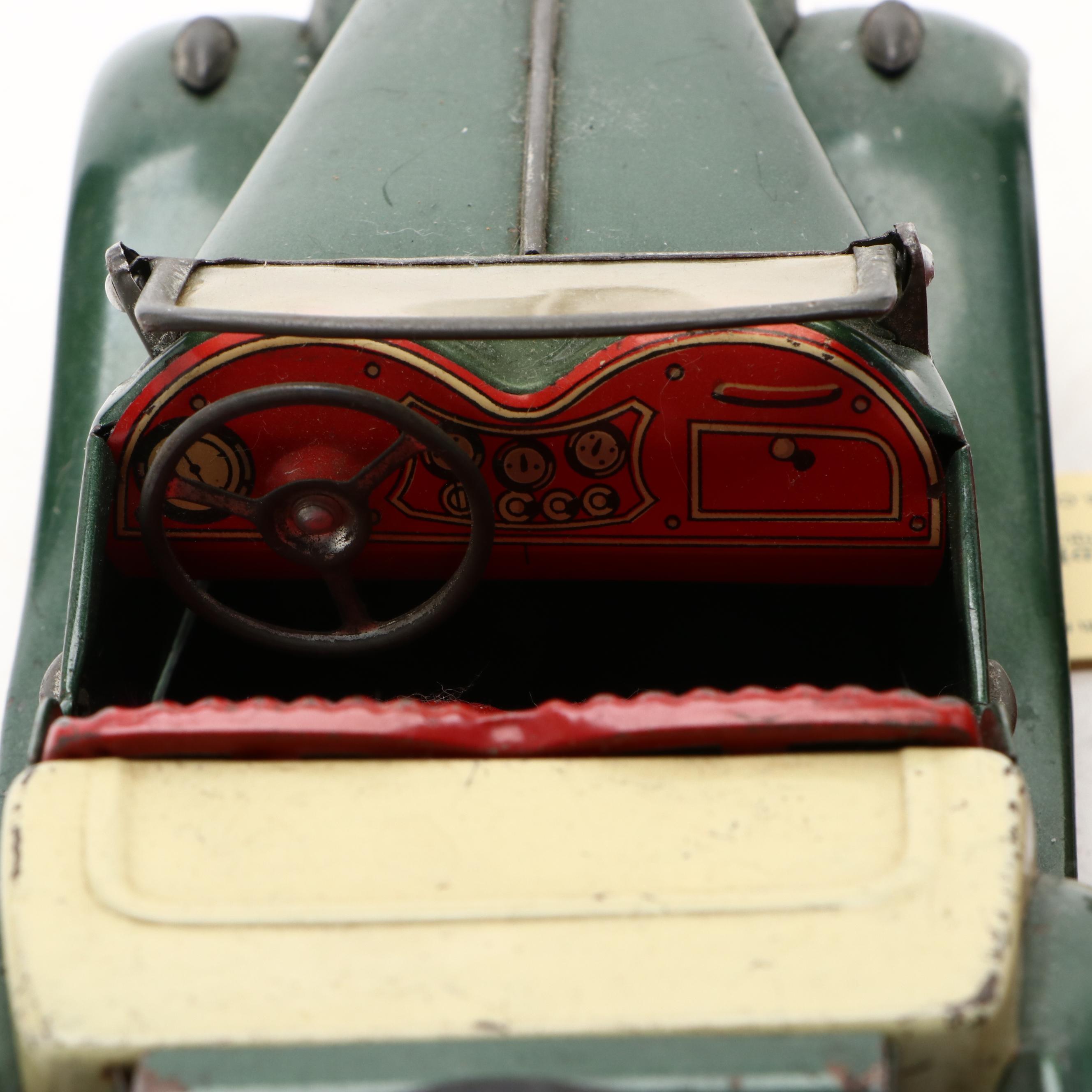 SSS Old Timer Convertible with More Tin Toy Cars, Mid to Late 20th Century