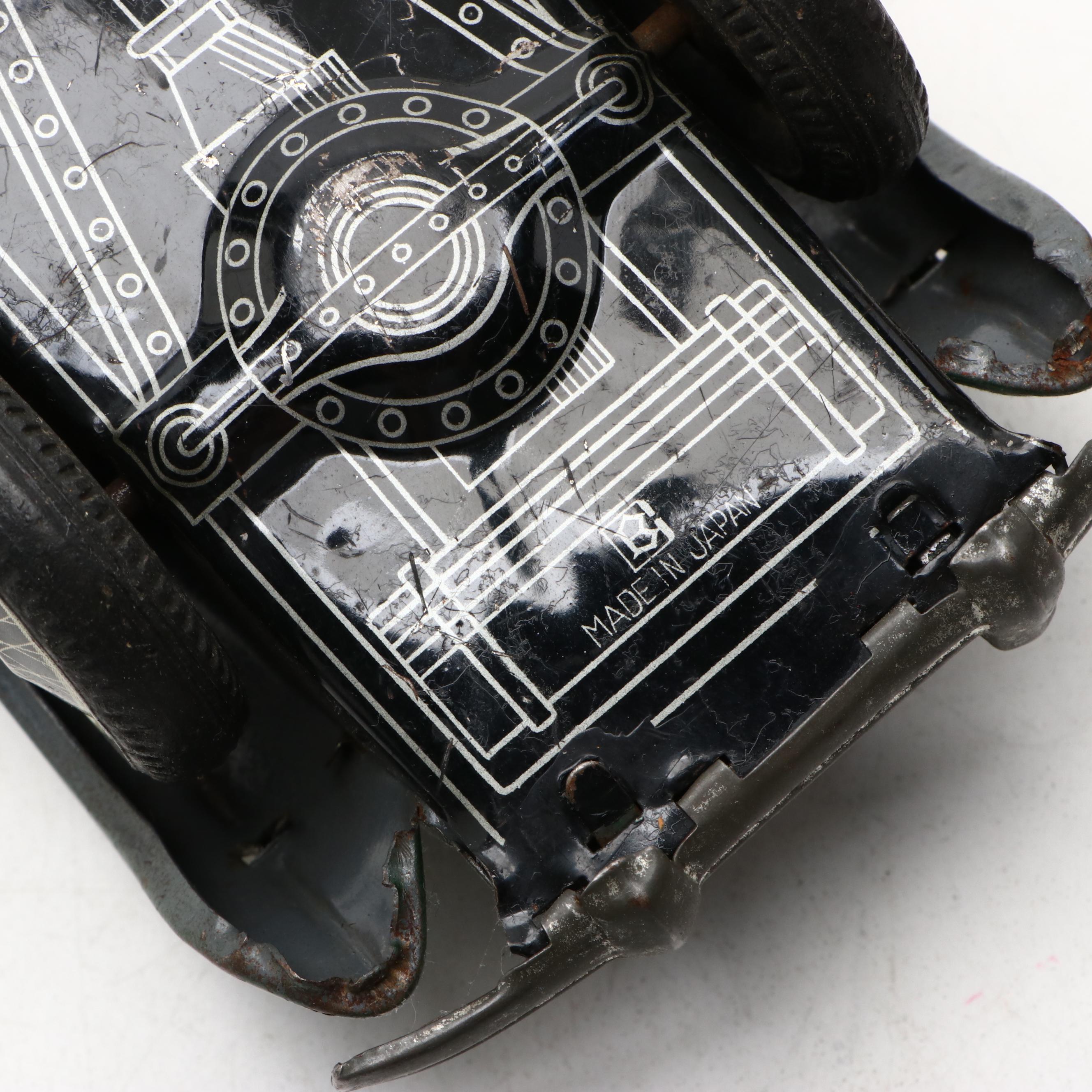 SSS Old Timer Convertible with More Tin Toy Cars, Mid to Late 20th Century