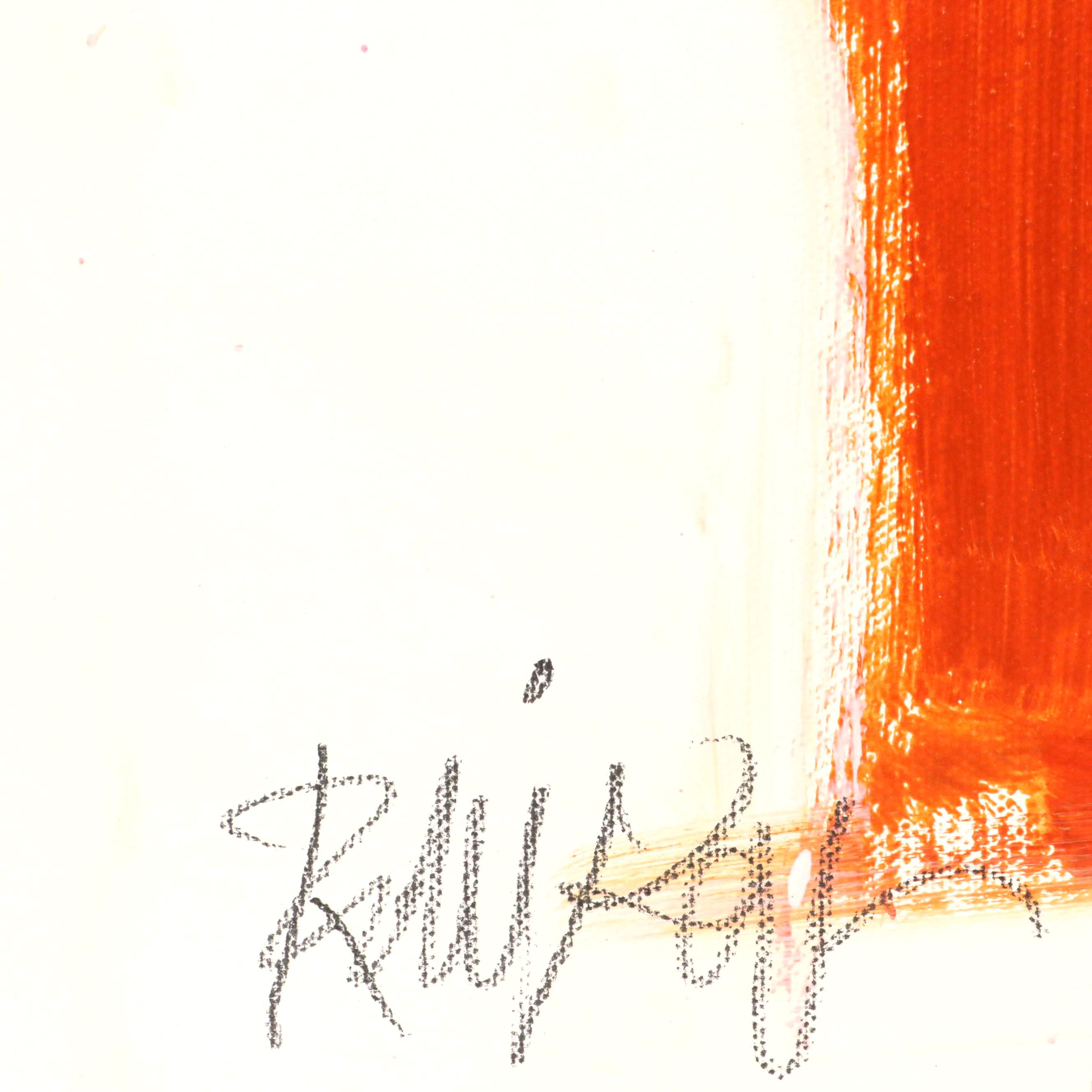 Robbie Kemper Abstract Acrylic Painting "Diagonal Divide," 21st Century