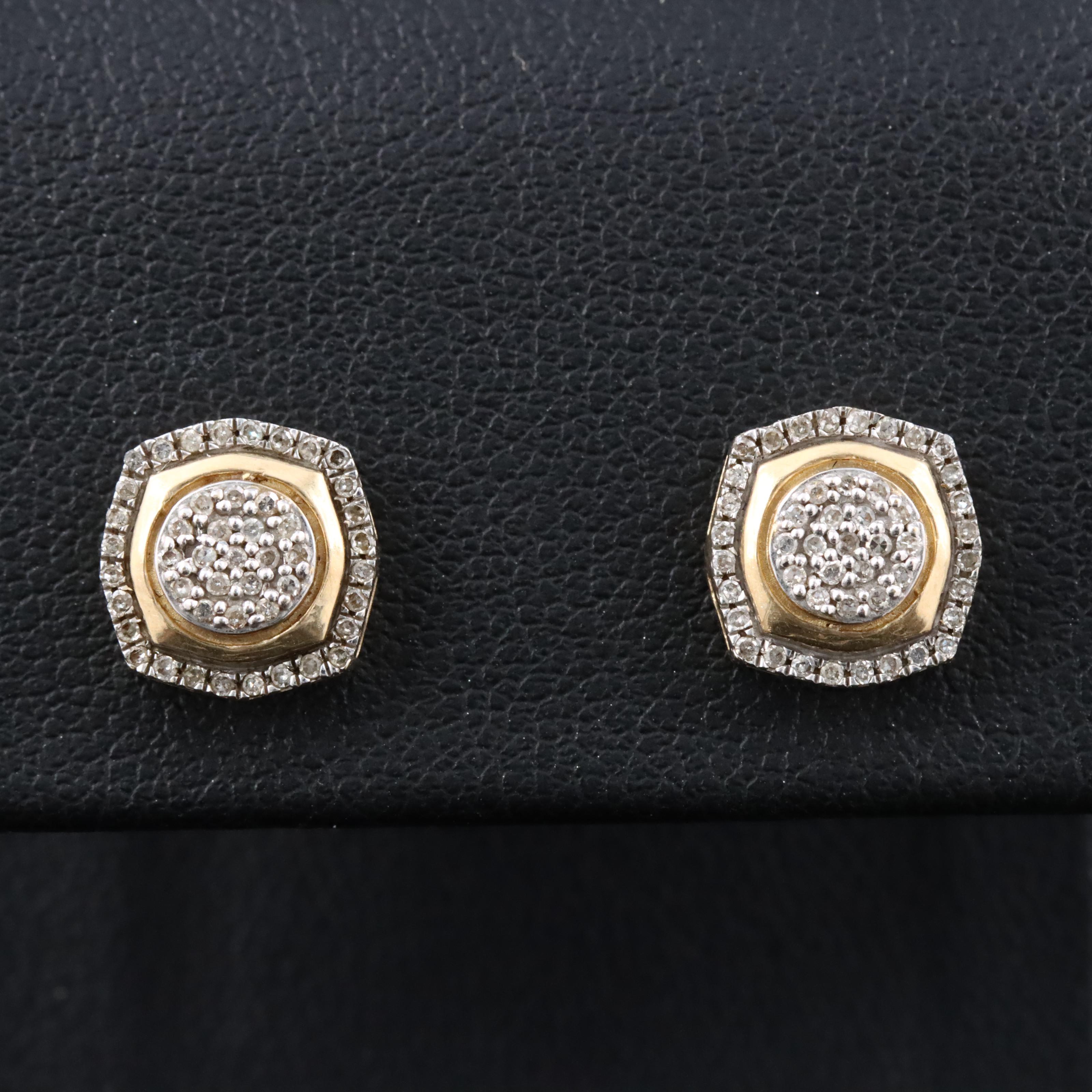 10K 0.23 CTW Diamond Cluster Earrings