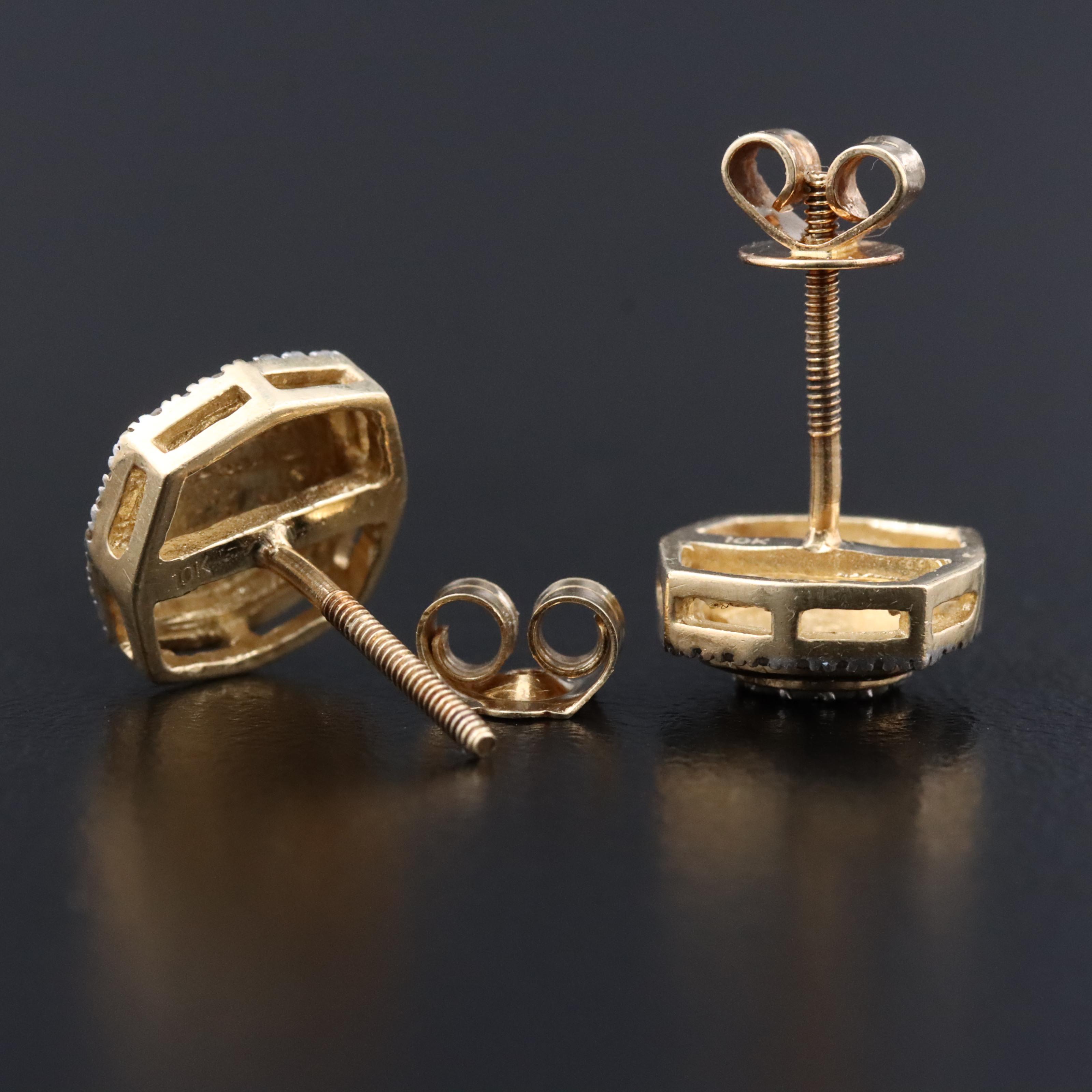 10K 0.23 CTW Diamond Cluster Earrings