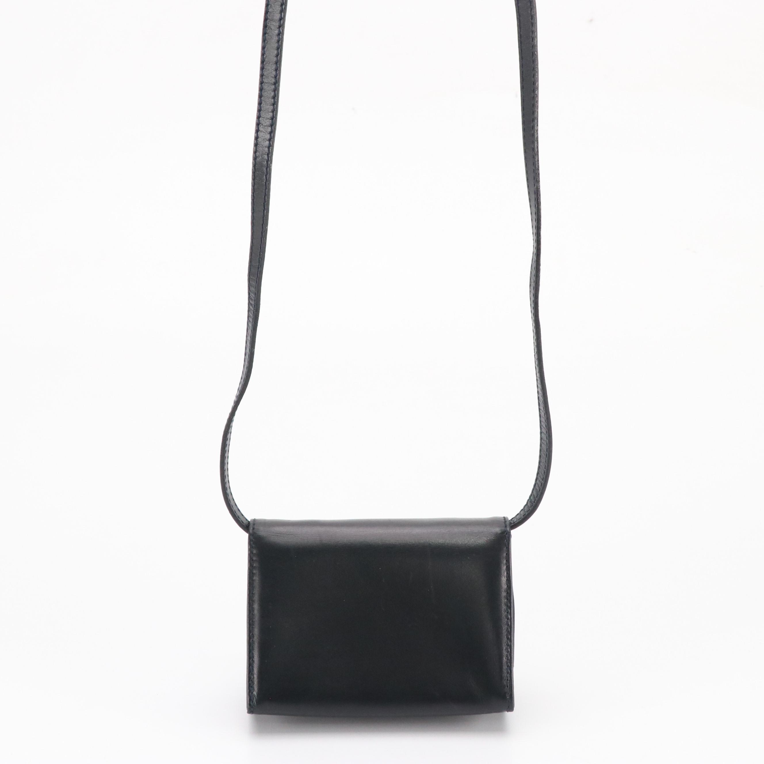 Salvatore Ferragamo Vara Bow Mini Crossbody in Blue Calfskin Leather, With Box