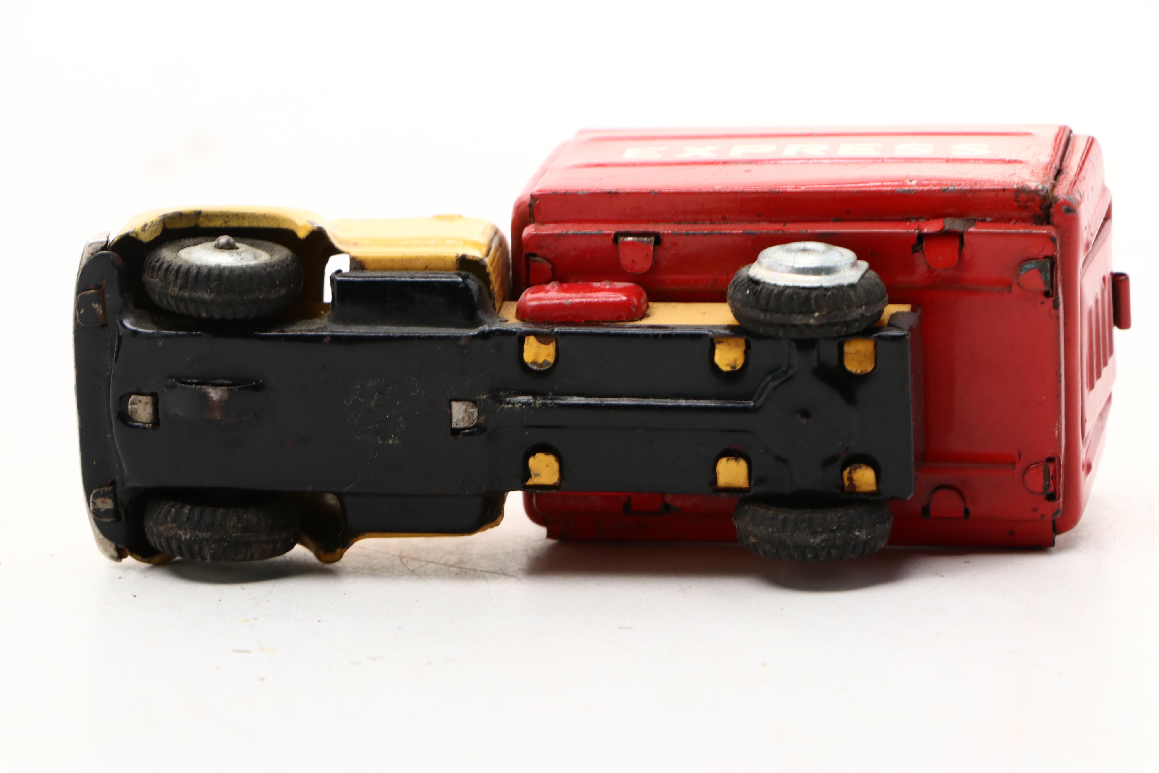 Vintage Toy Greyhound Bus with More Japanese and German Toy Cars and Trucks