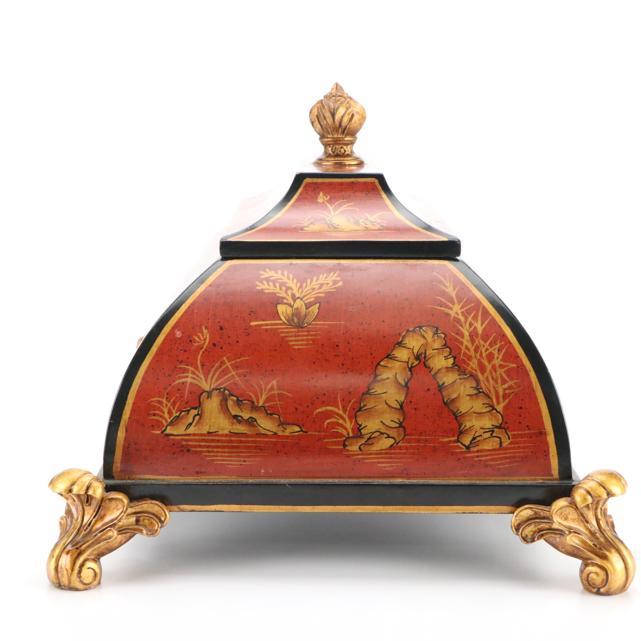 French Style Chinoiserie Wooden Box