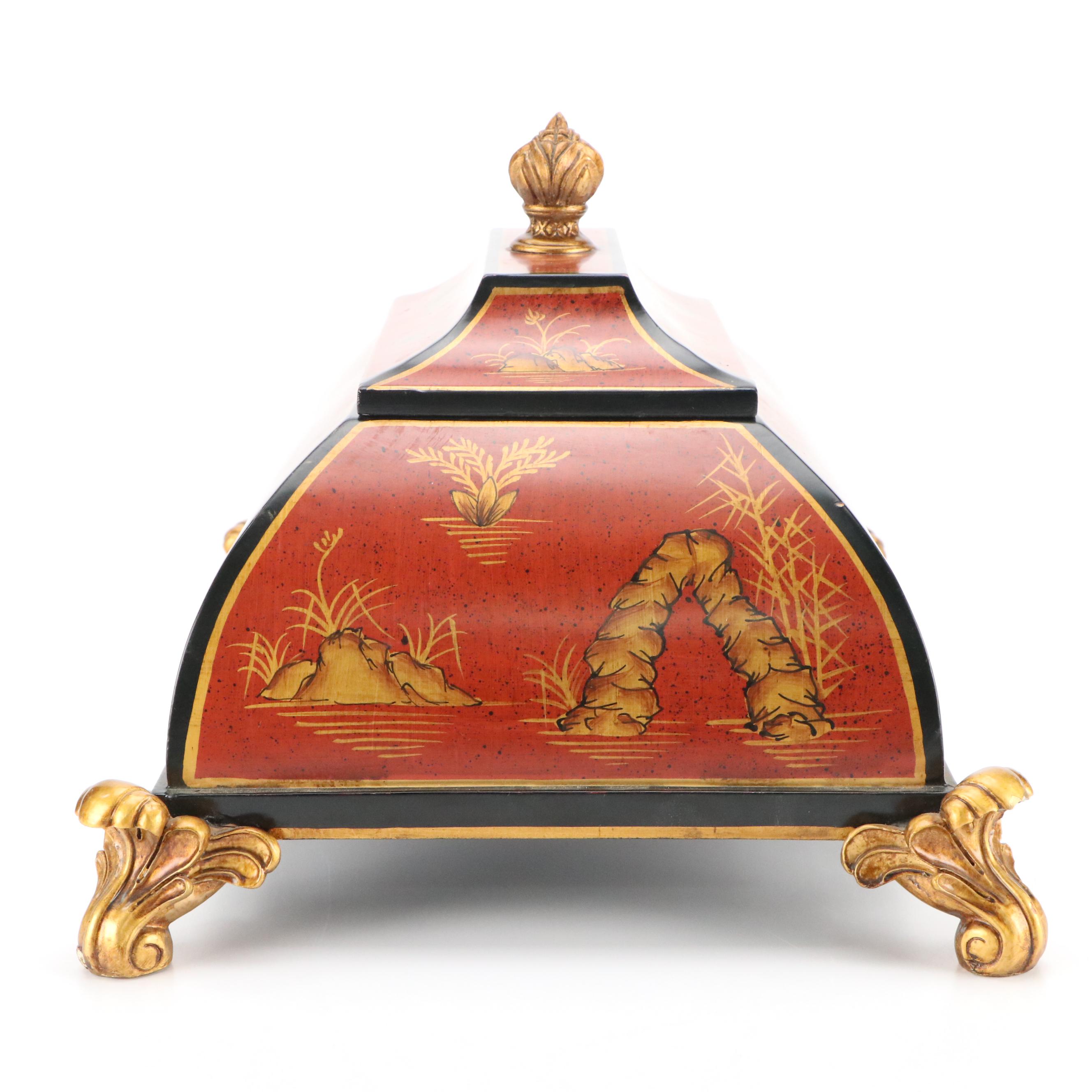 French Style Chinoiserie Wooden Box