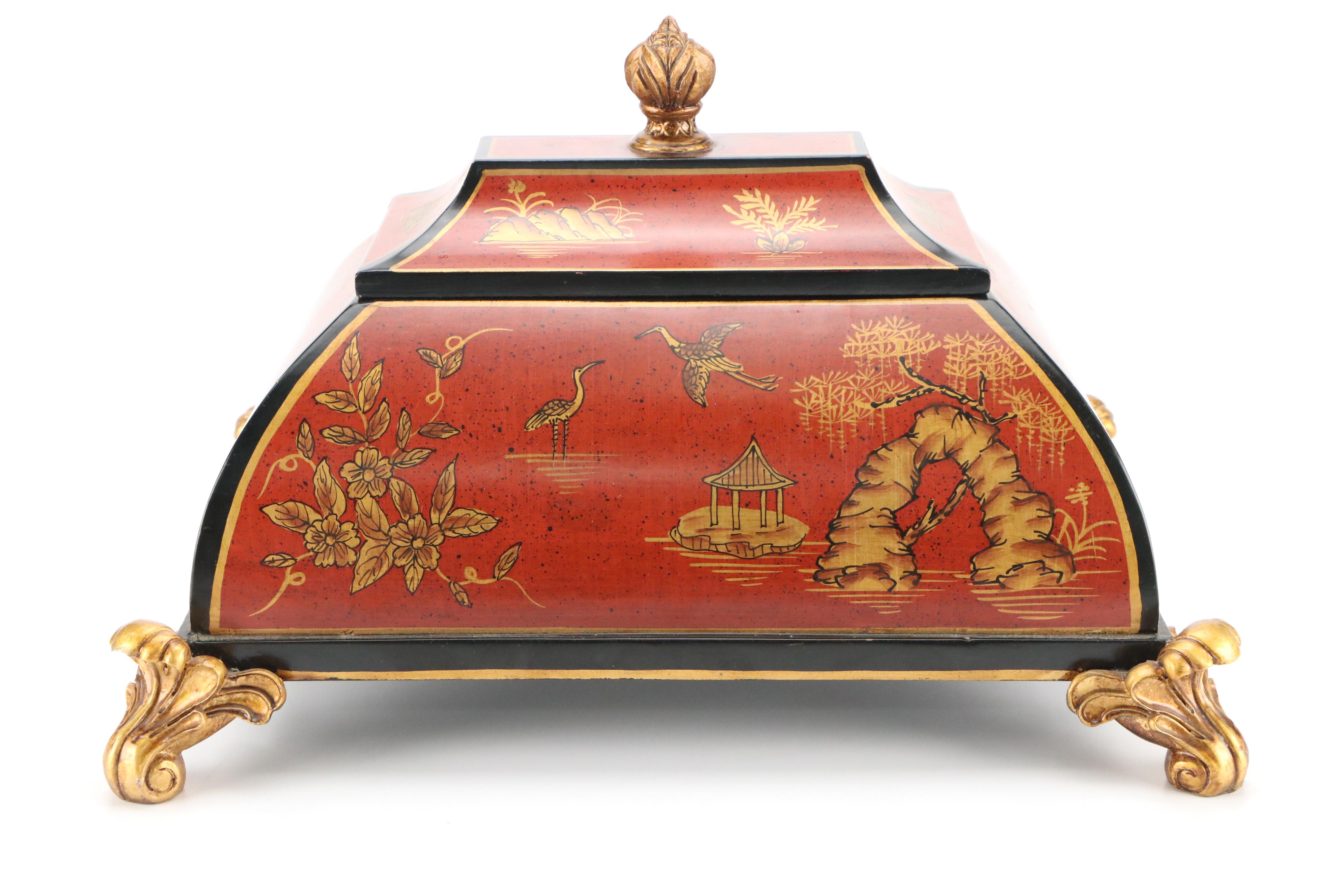 French Style Chinoiserie Wooden Box