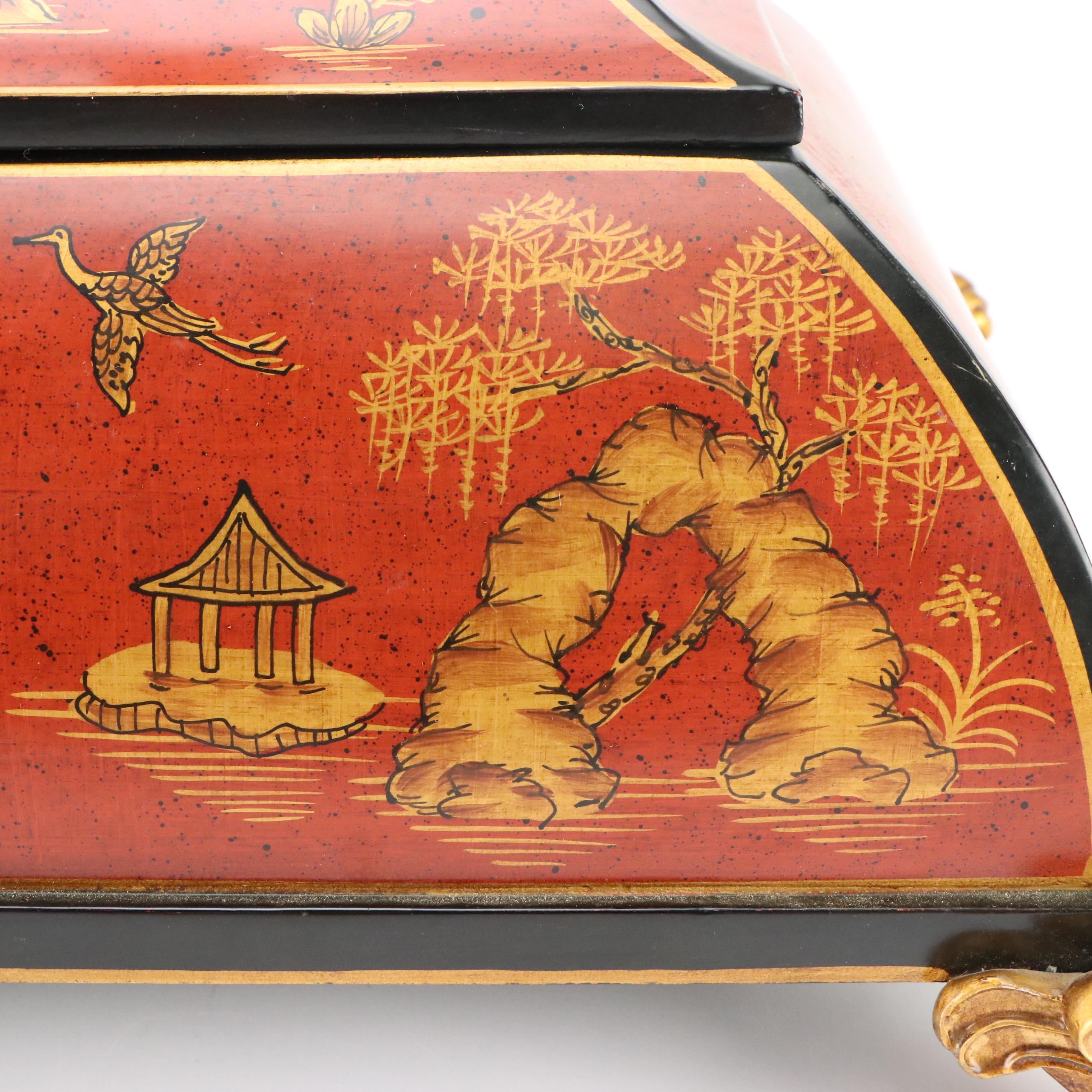 French Style Chinoiserie Wooden Box