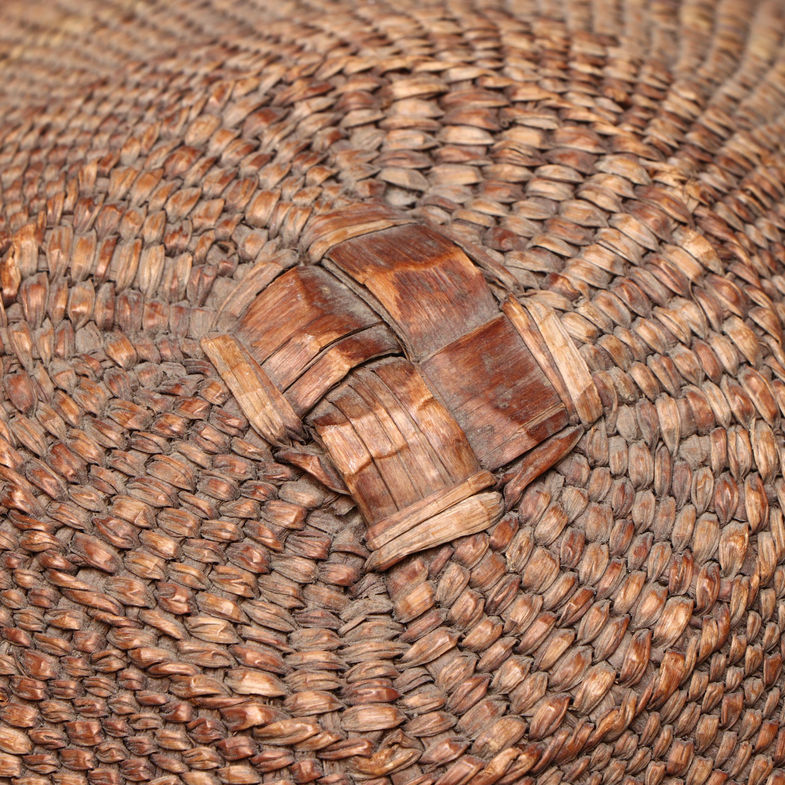 Indigenous Pacific Northwest Twined Basketry Rain Hat