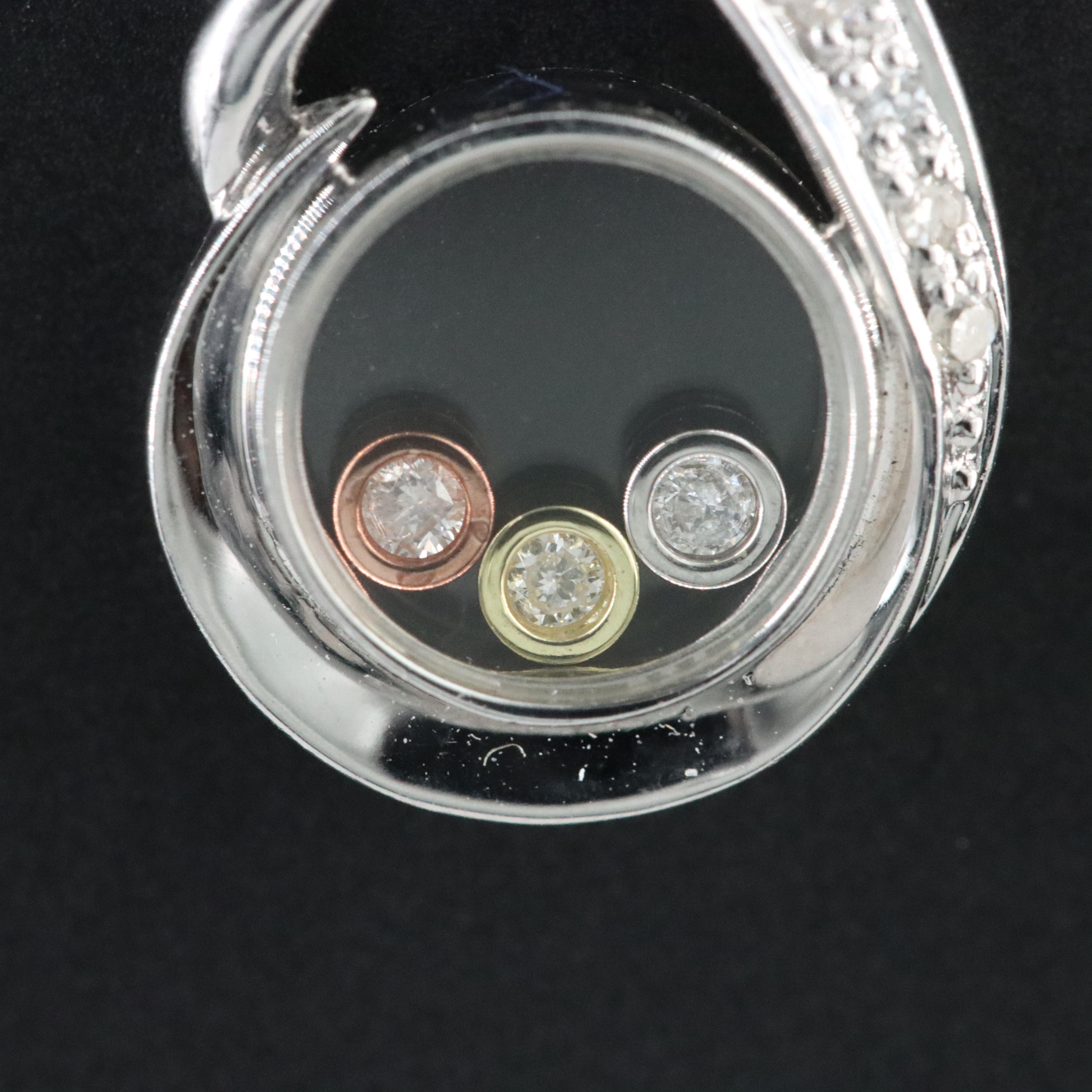 18K Tri-Color 0.08 CTW Diamond Shaker Pendant