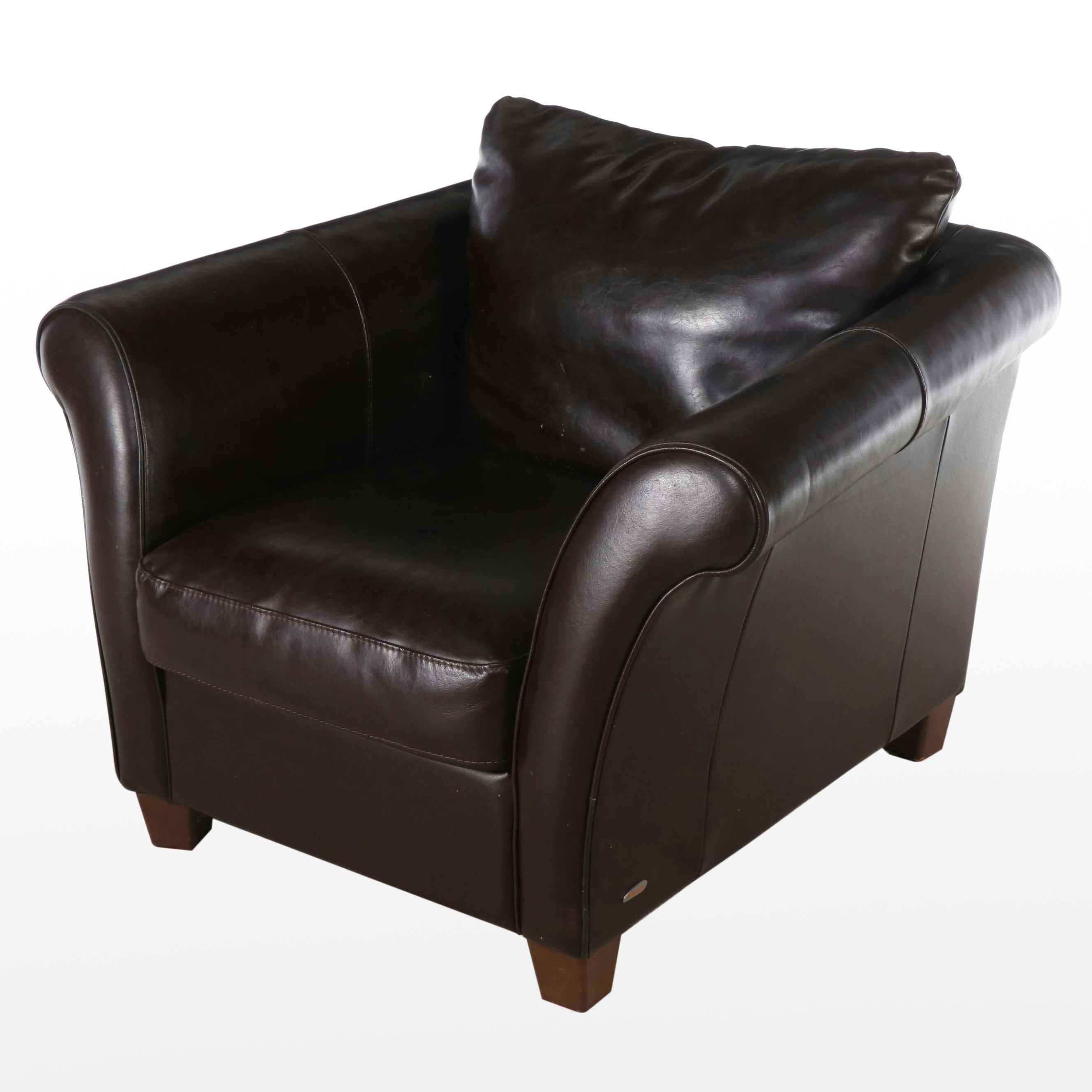 Italsofa Leather Upholstered Armchair, 21st Century