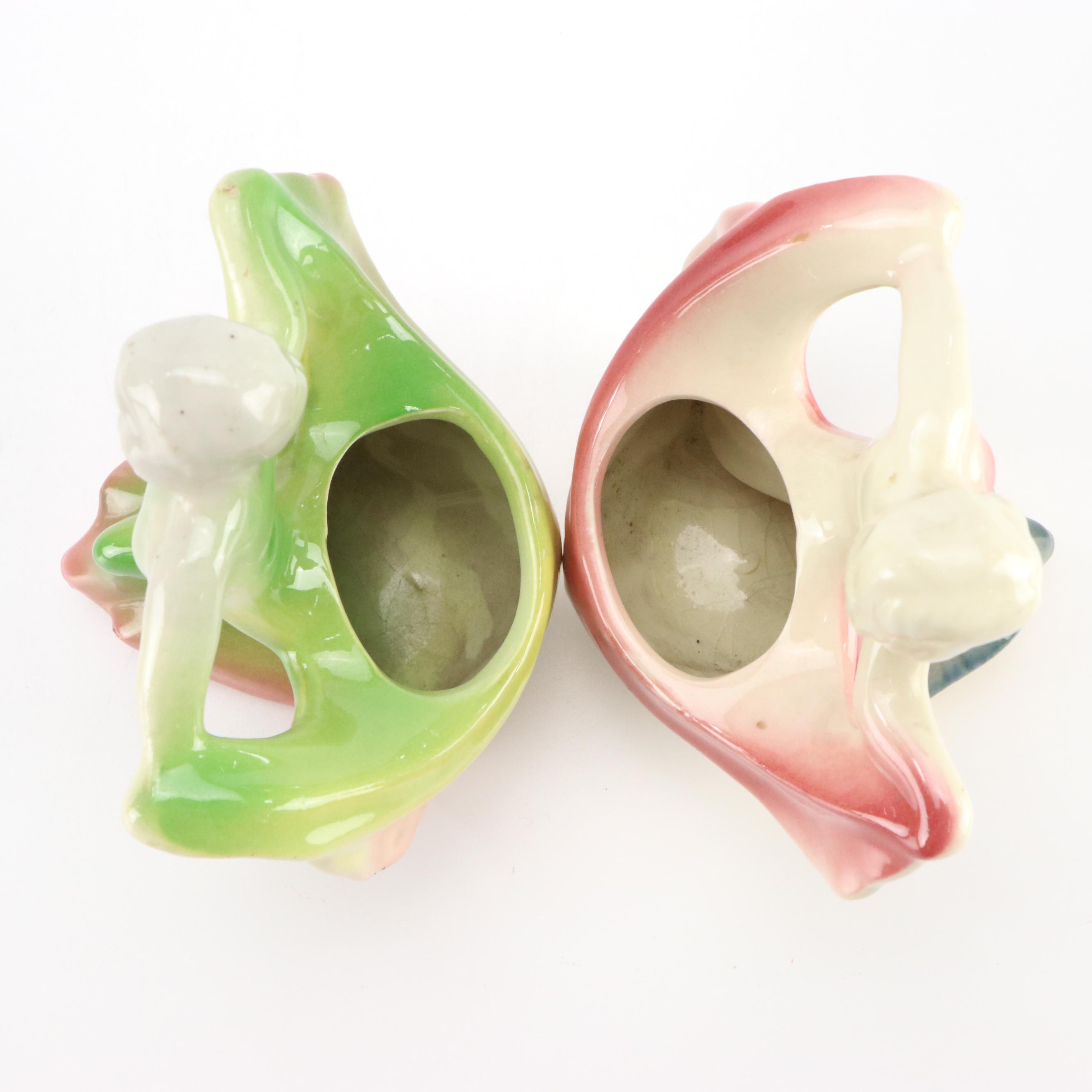 Pair of Vintage Figural Dancing Girl Planters, Mid-20th Century