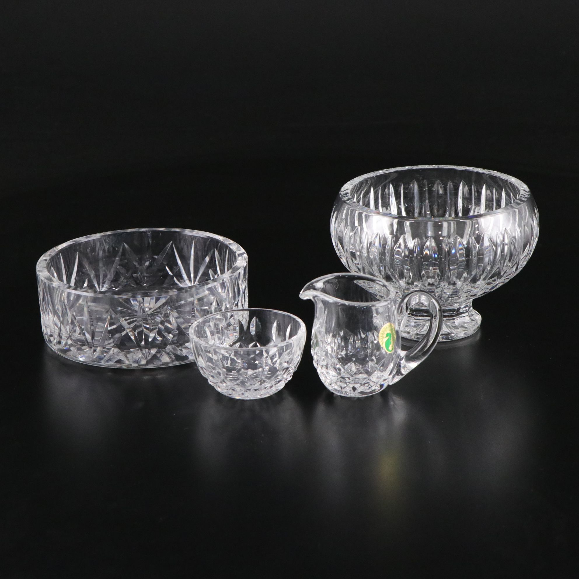 Waterford Crystal Bottle Coaster, Bowl, with Sugar & Creamer