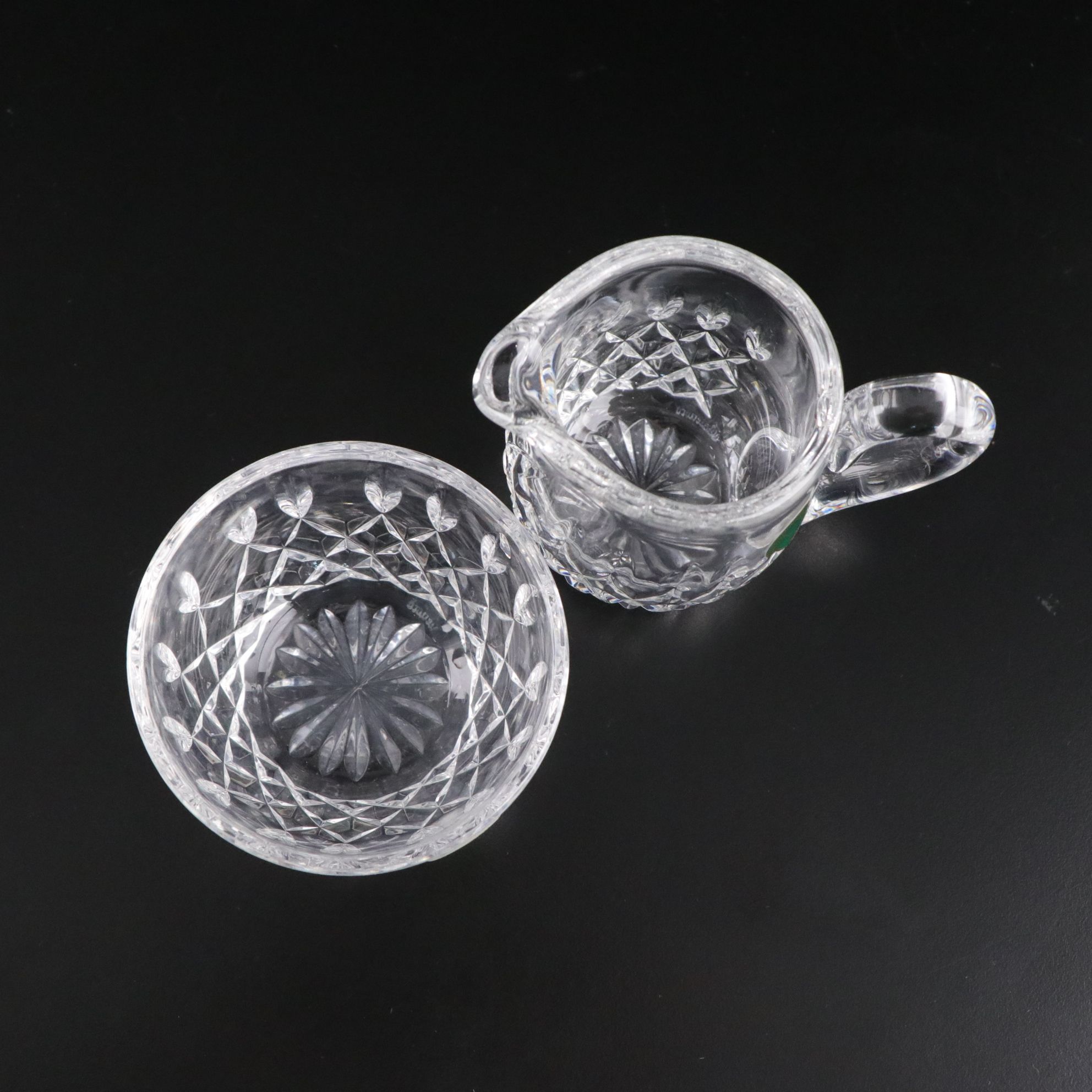 Waterford Crystal Bottle Coaster, Bowl, with Sugar & Creamer