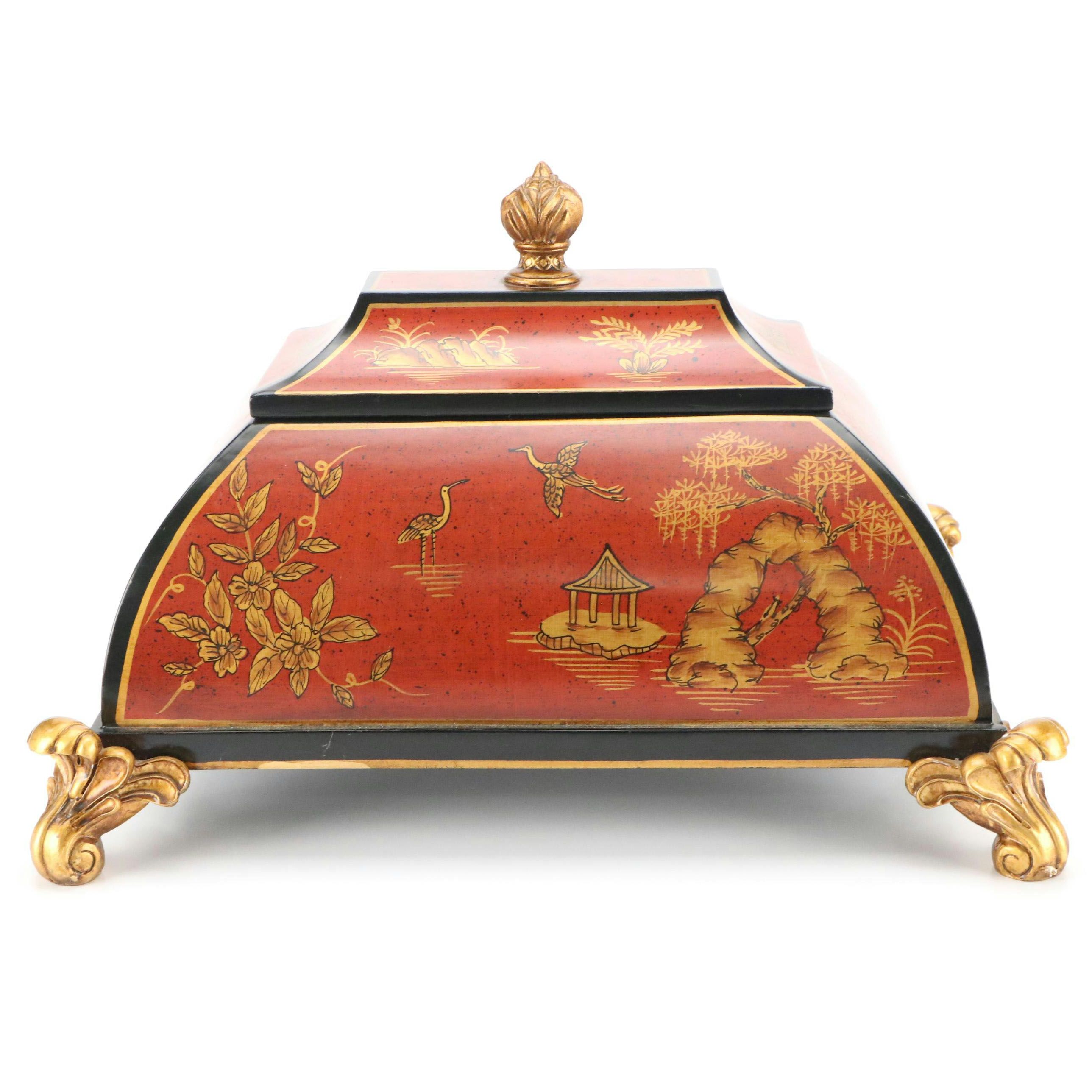 French Style Chinoiserie Wooden Box