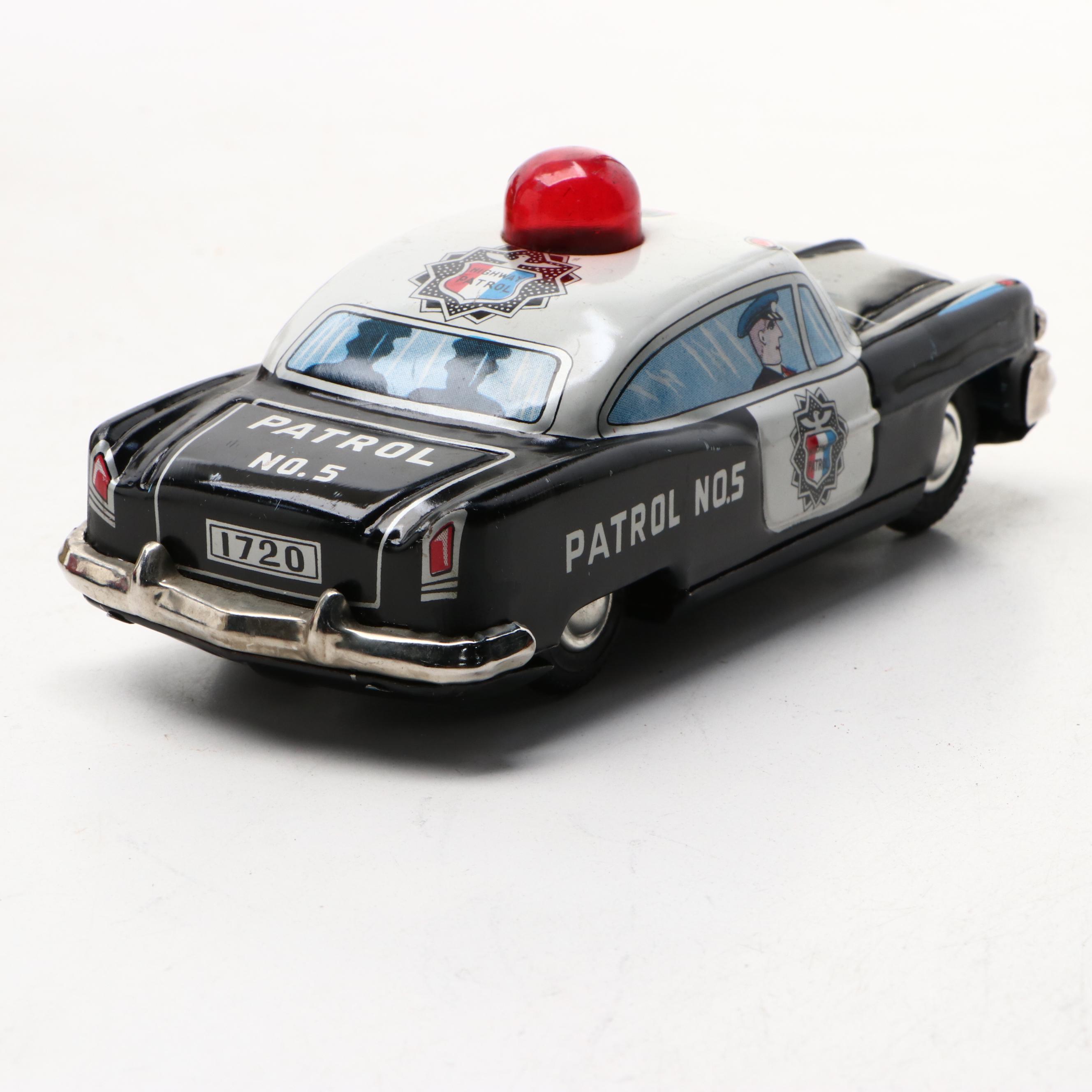 Vintage Old Timer "Old Smoky" Fire Truck with More Friction-Powered Tin Cars