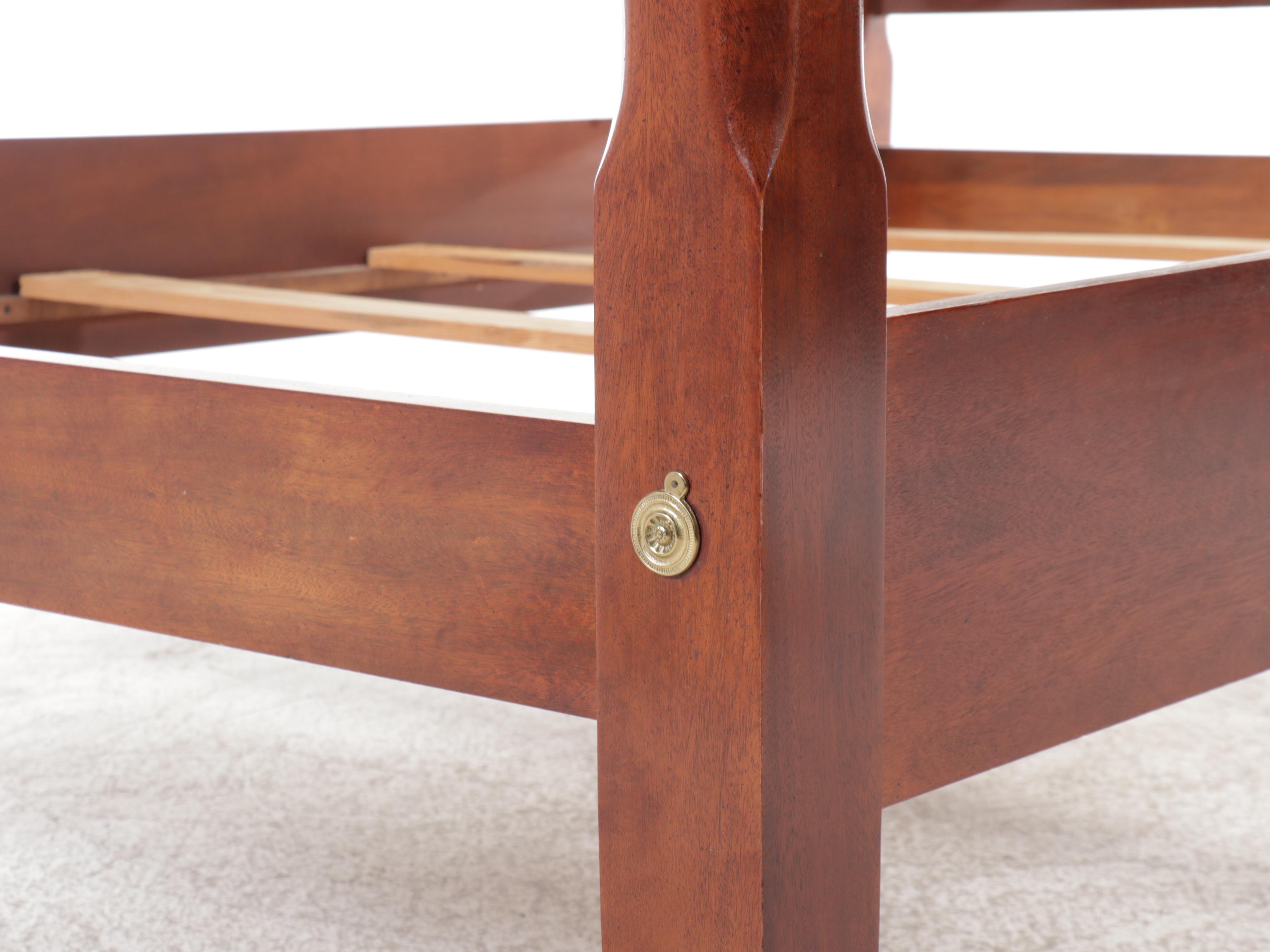 Federal Style Cherry Queen Size Four Poster Bed Frame, 20th Century