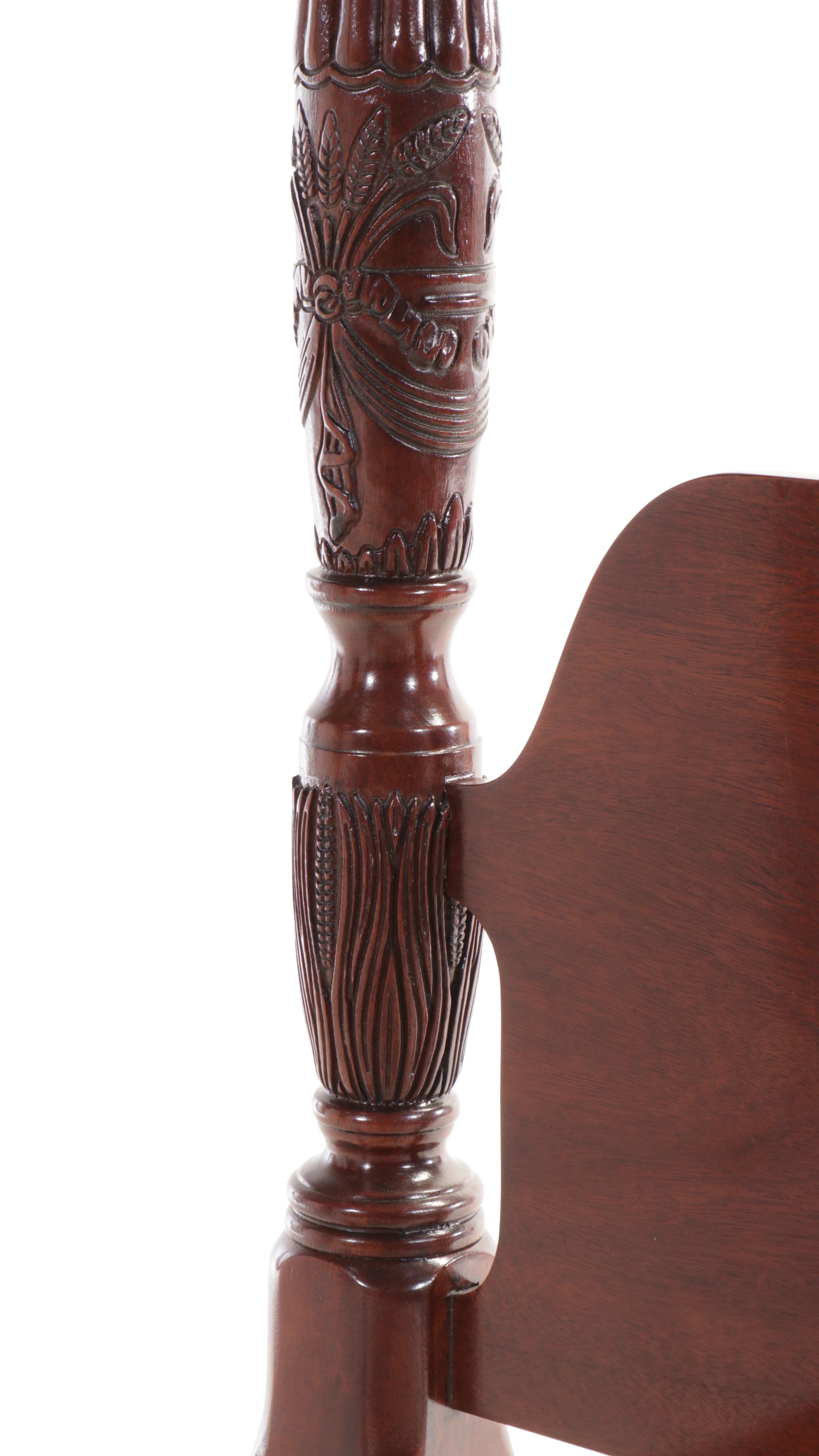 Federal Style Cherry Queen Size Four Poster Bed Frame, 20th Century