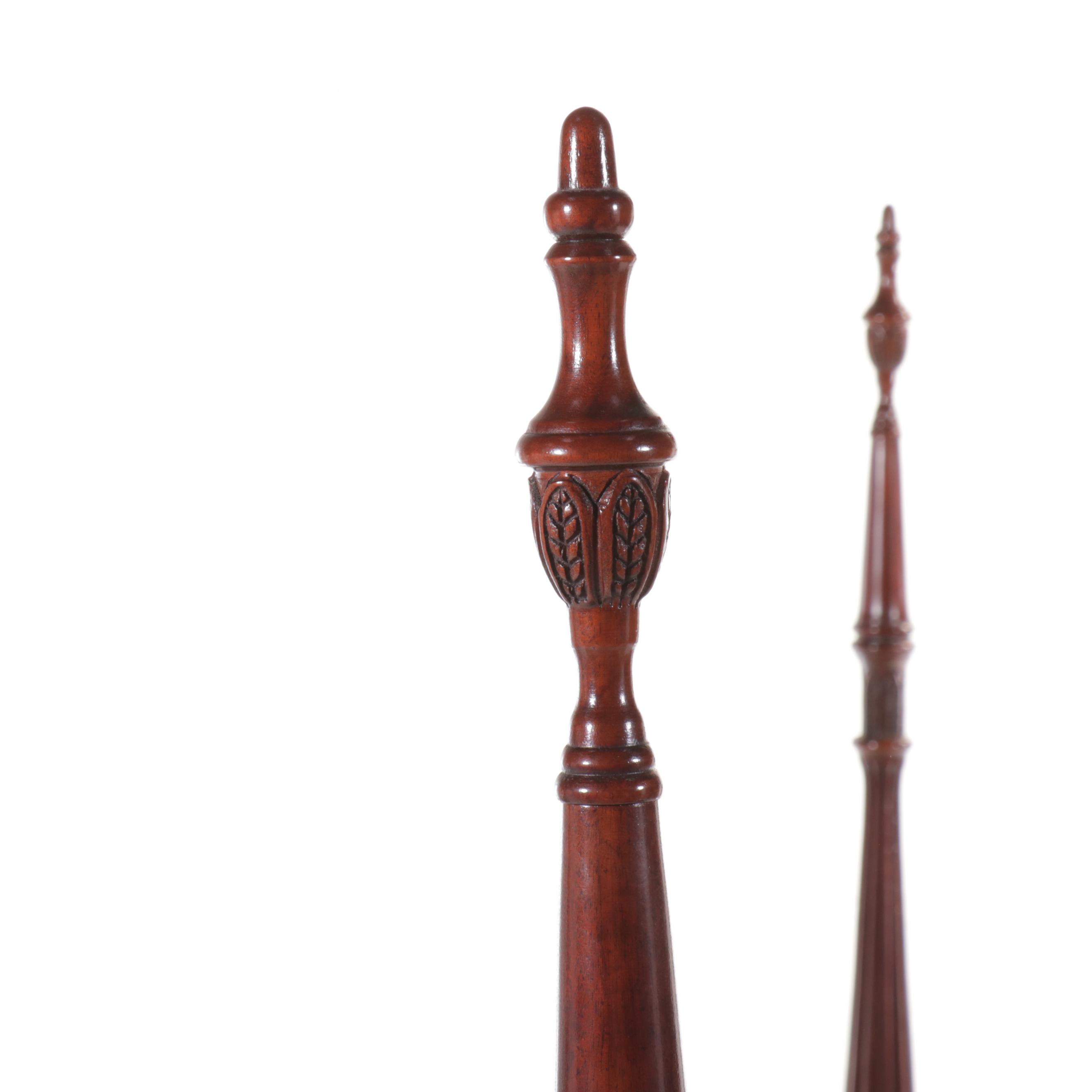 Federal Style Cherry Queen Size Four Poster Bed Frame, 20th Century