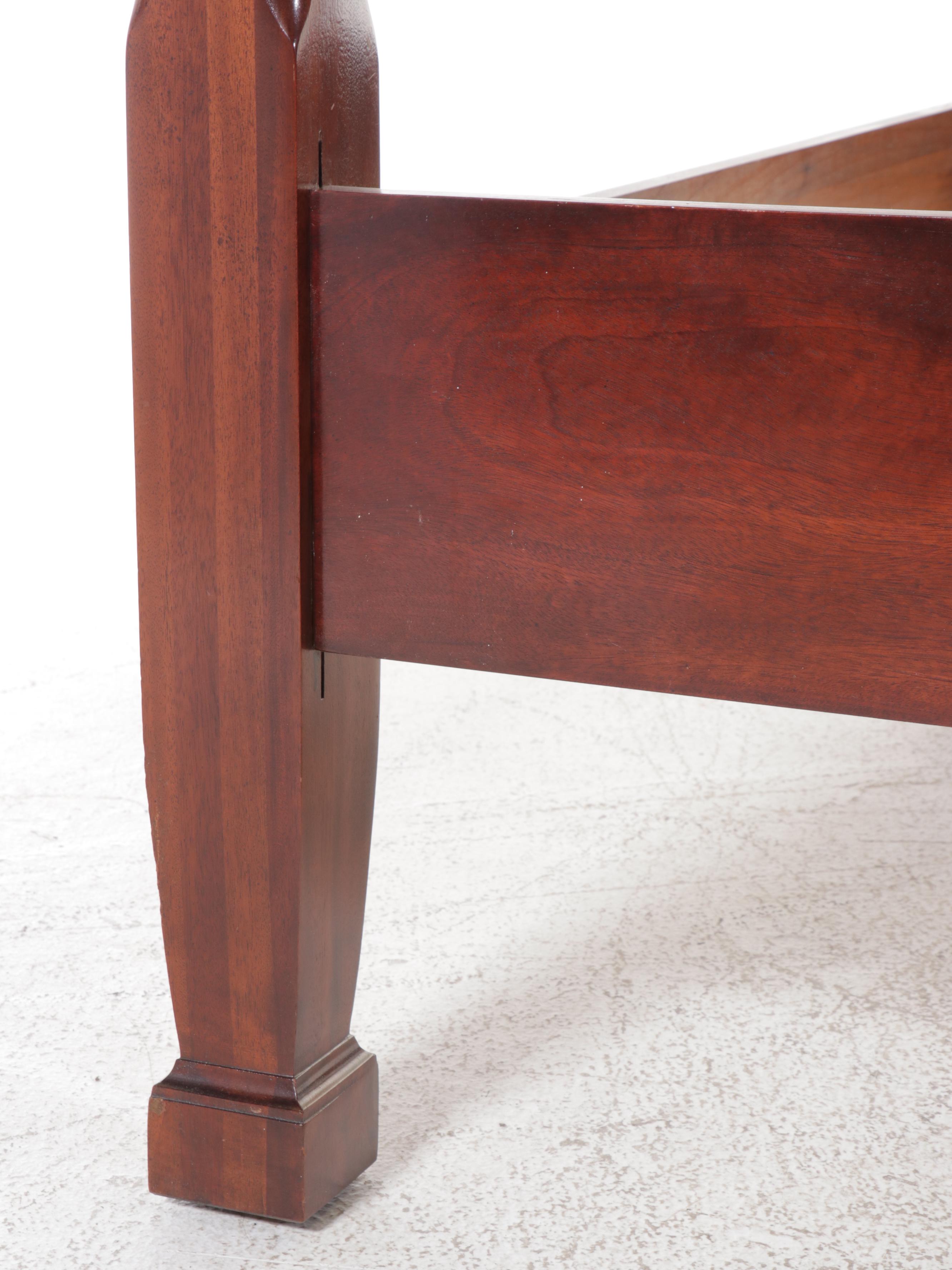 Federal Style Cherry Queen Size Four Poster Bed Frame, 20th Century