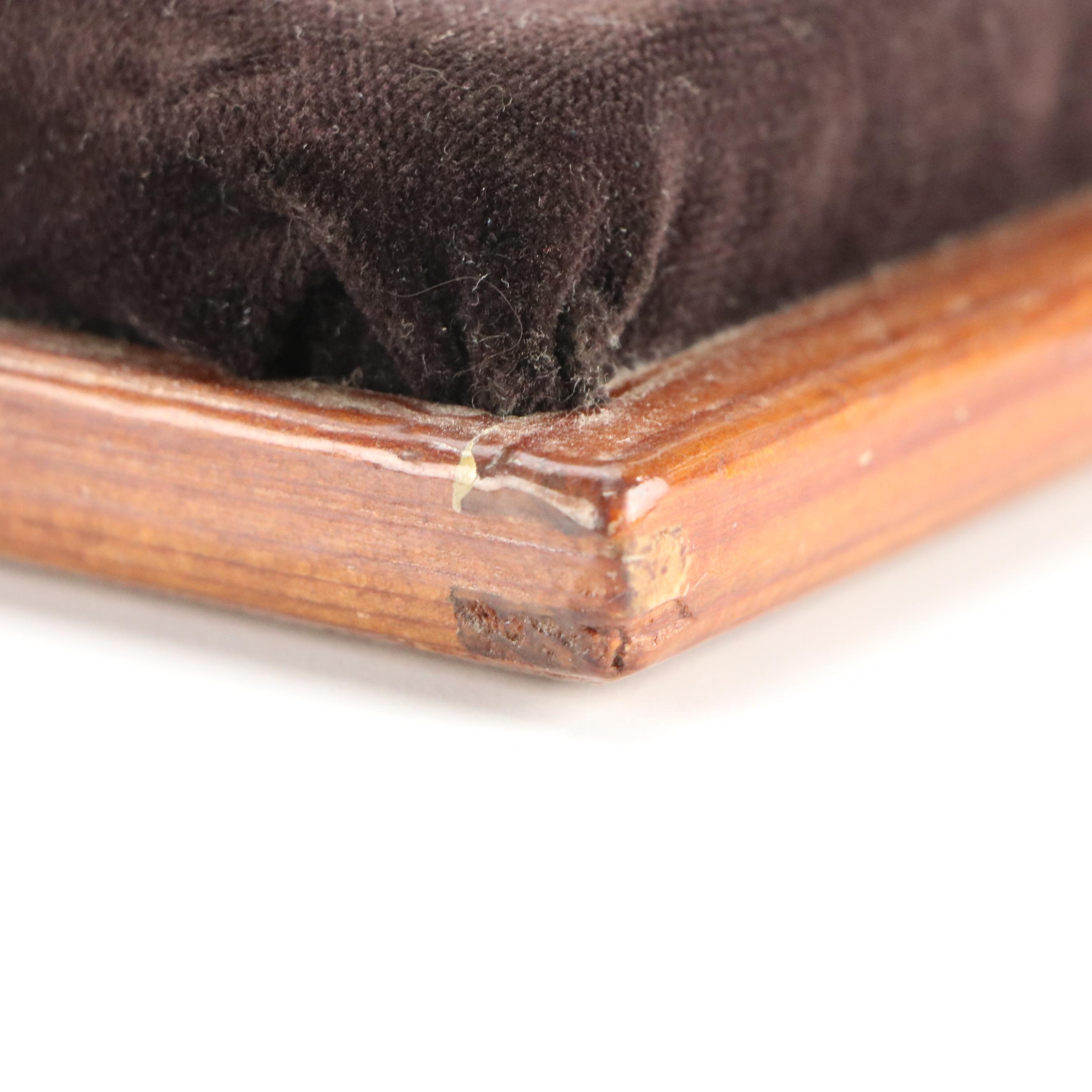 Akron Brass Mfg. Co. Fire Hydrant Wrench on Display Cushion, Early 20th Century