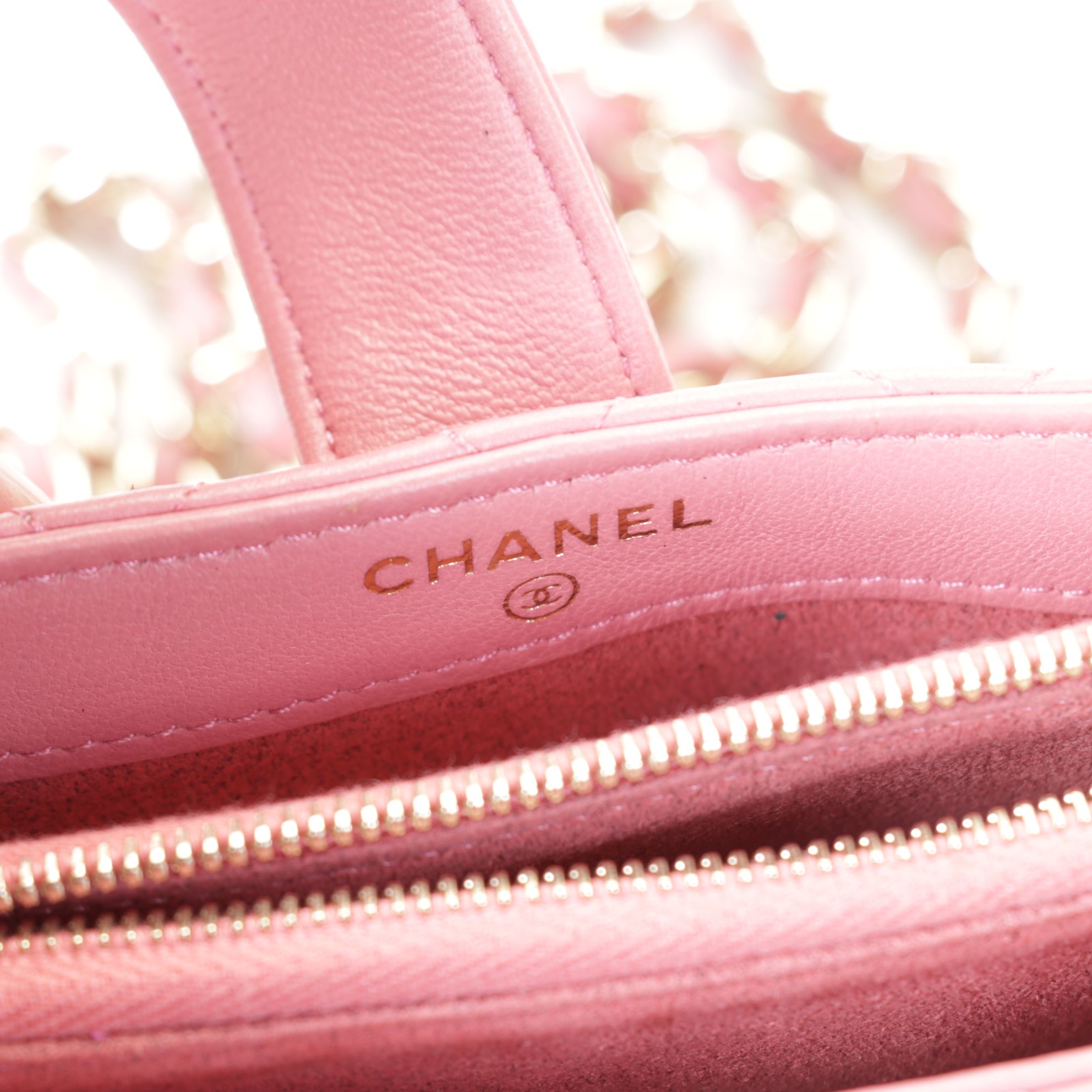 Chanel Pink Valentine Charms Quilted Lambskin Cross-Body Mini Phone Bag