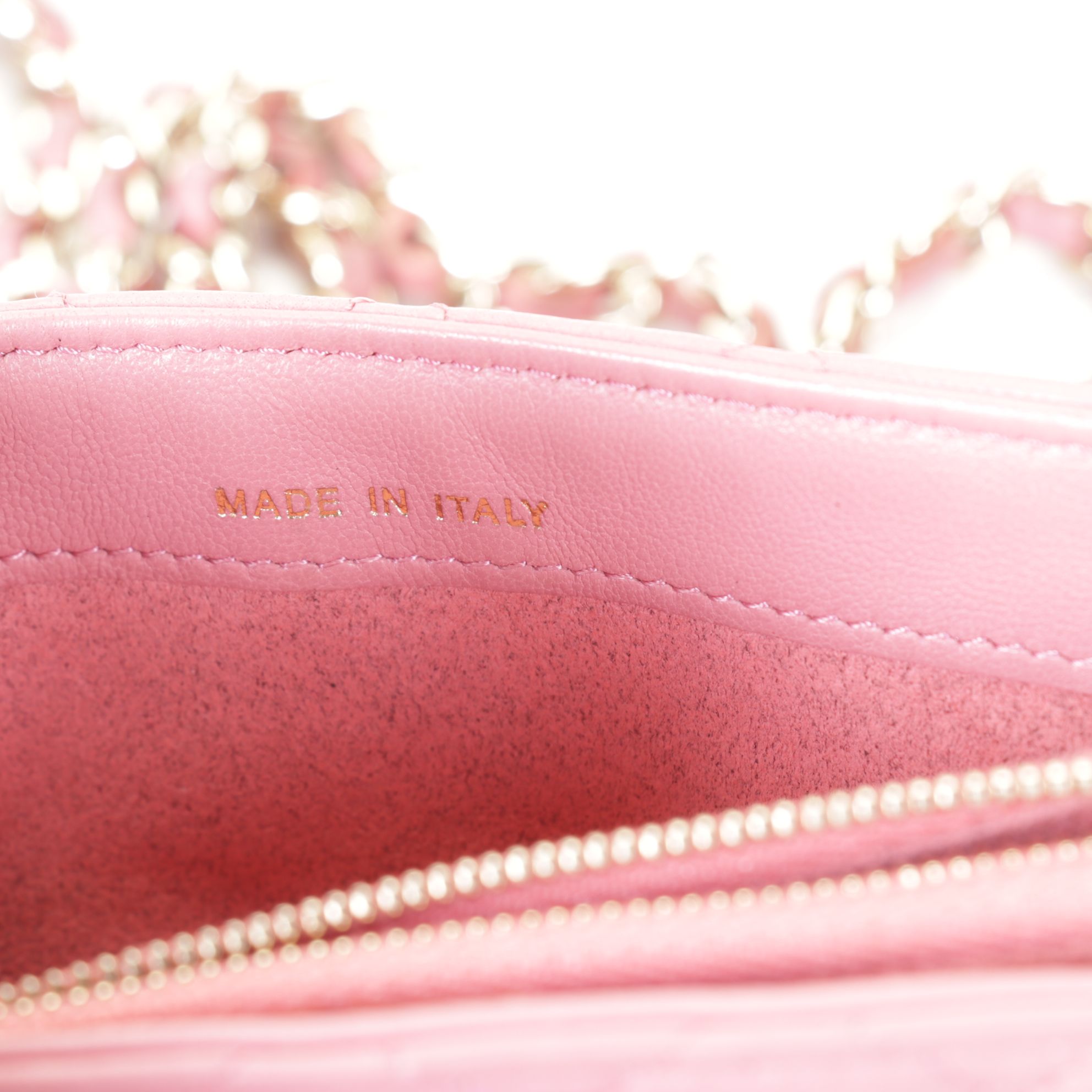 Chanel Pink Valentine Charms Quilted Lambskin Cross-Body Mini Phone Bag