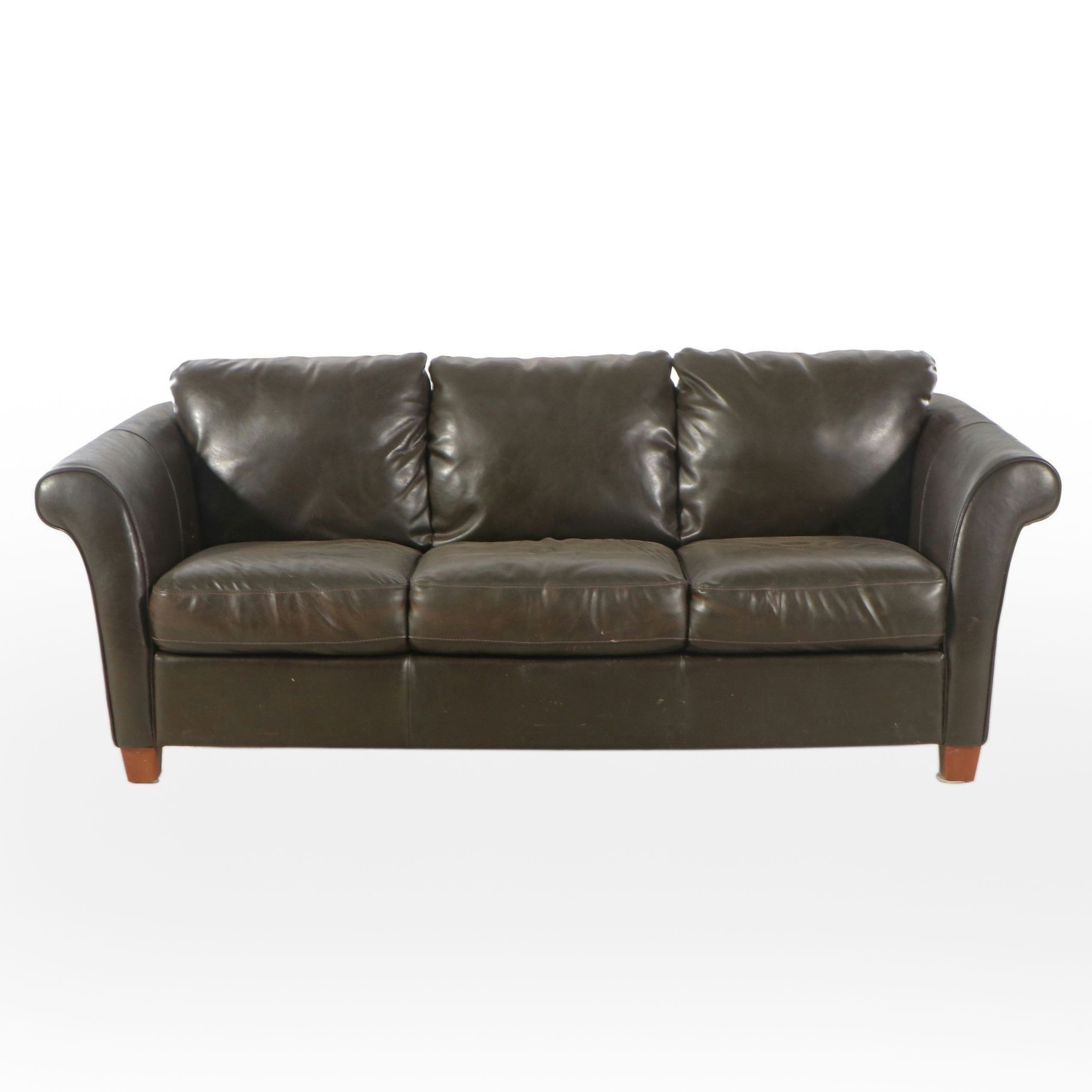 Italsofa Leather Upholstered Sofa, 21st Century