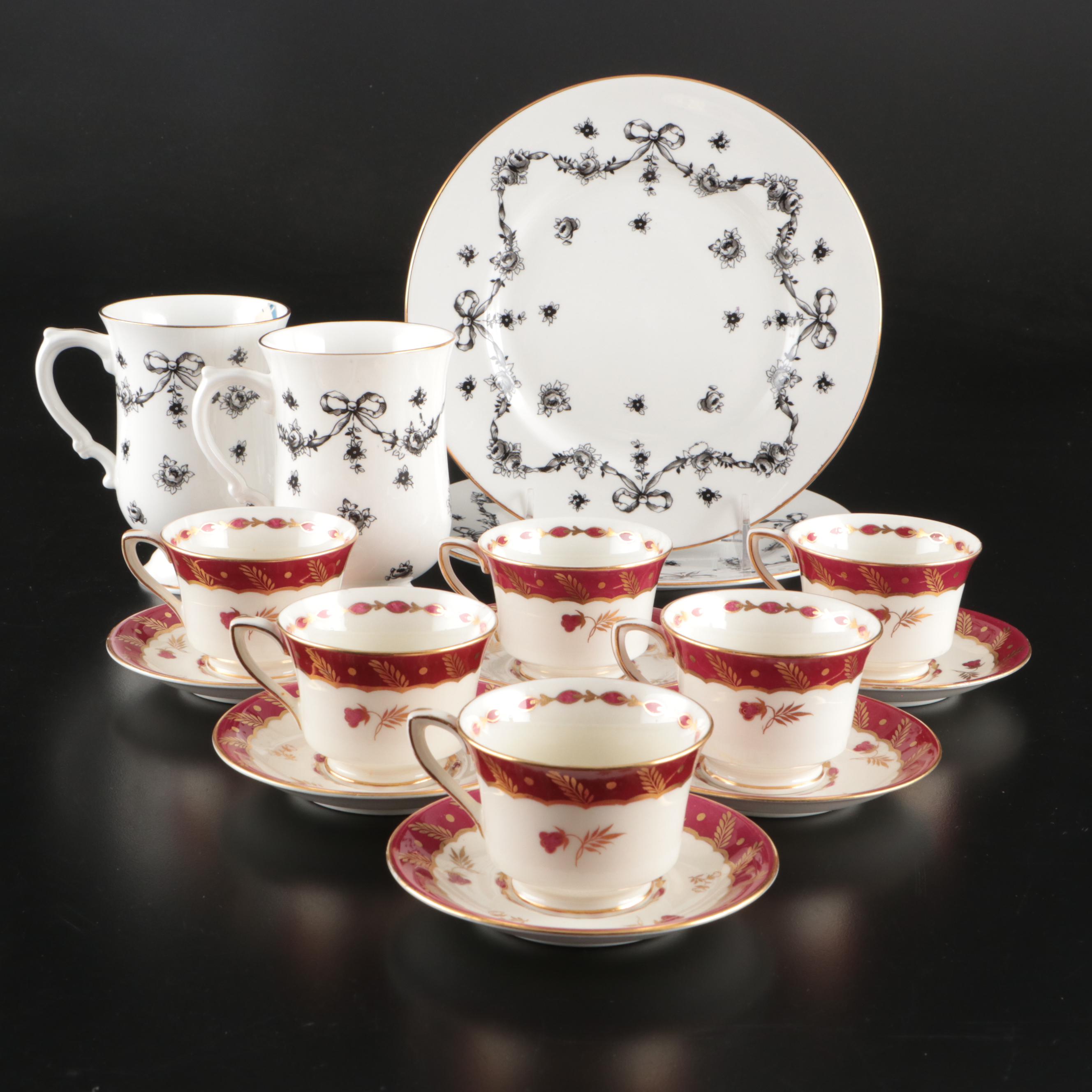 Royal Worchester Reproduction "Georgian" Porcelain Cups and Saucers