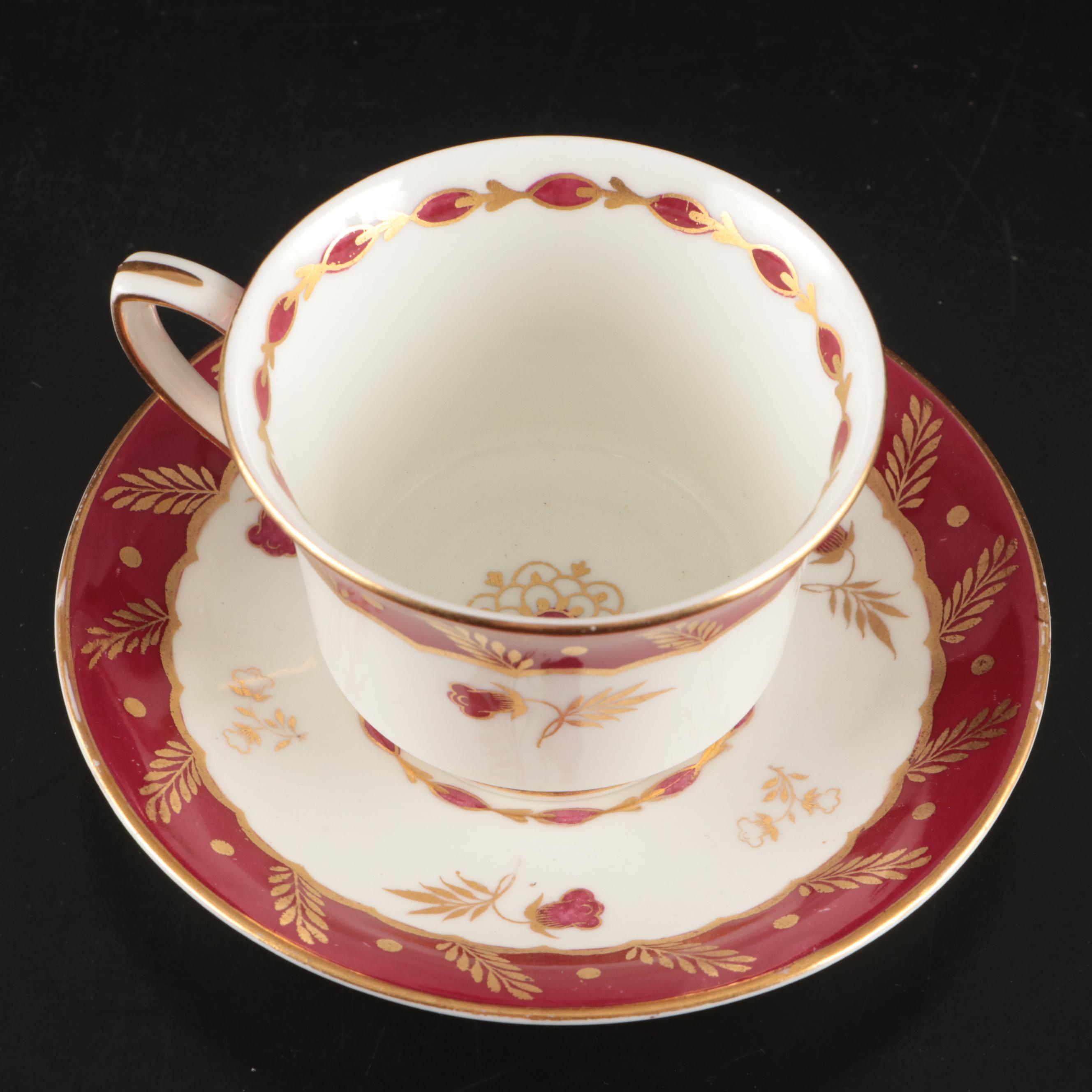 Royal Worchester Reproduction "Georgian" Porcelain Cups and Saucers