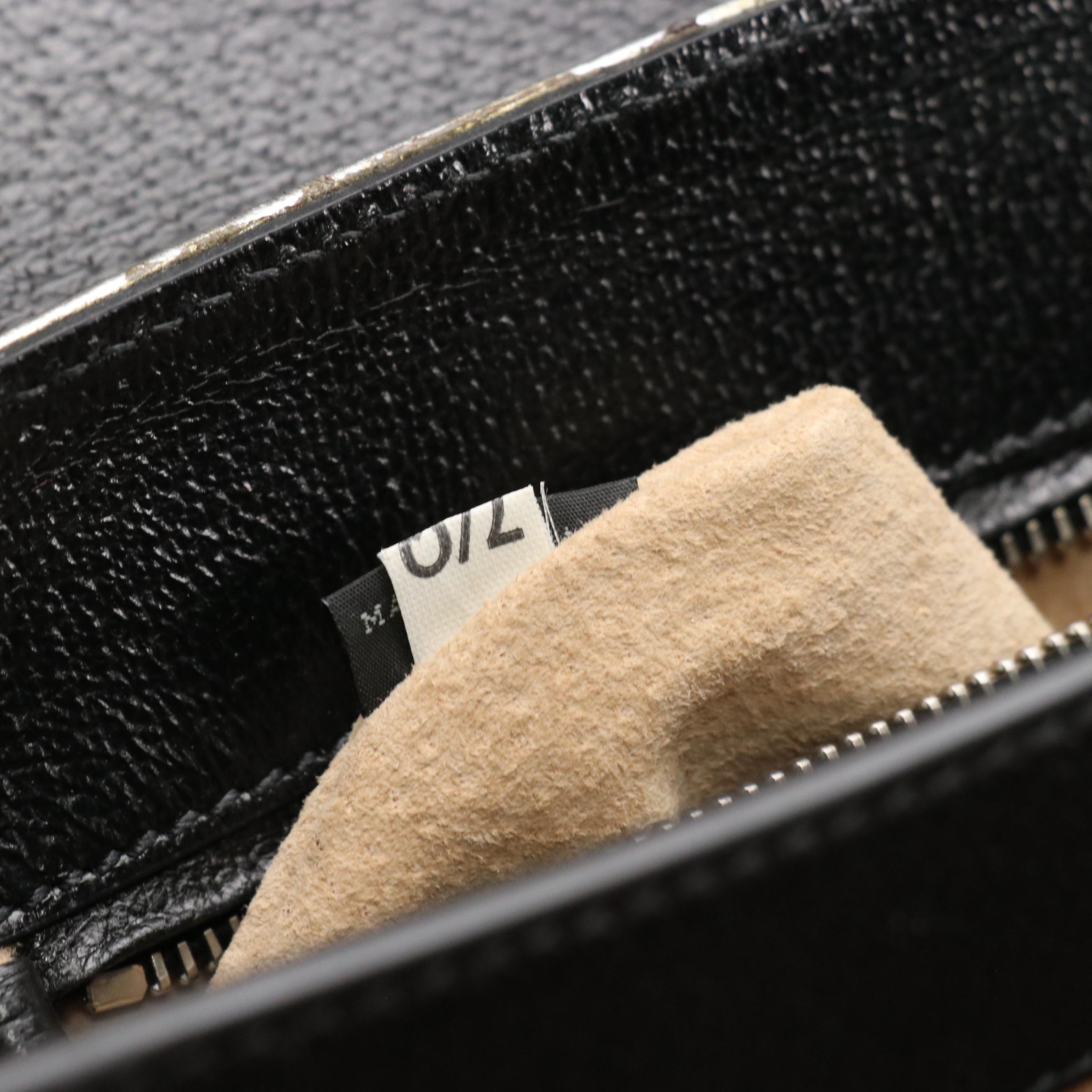 Prada Crossbody Clutch Bag in Black, Green and Metallic Silver Cinghiale Leather