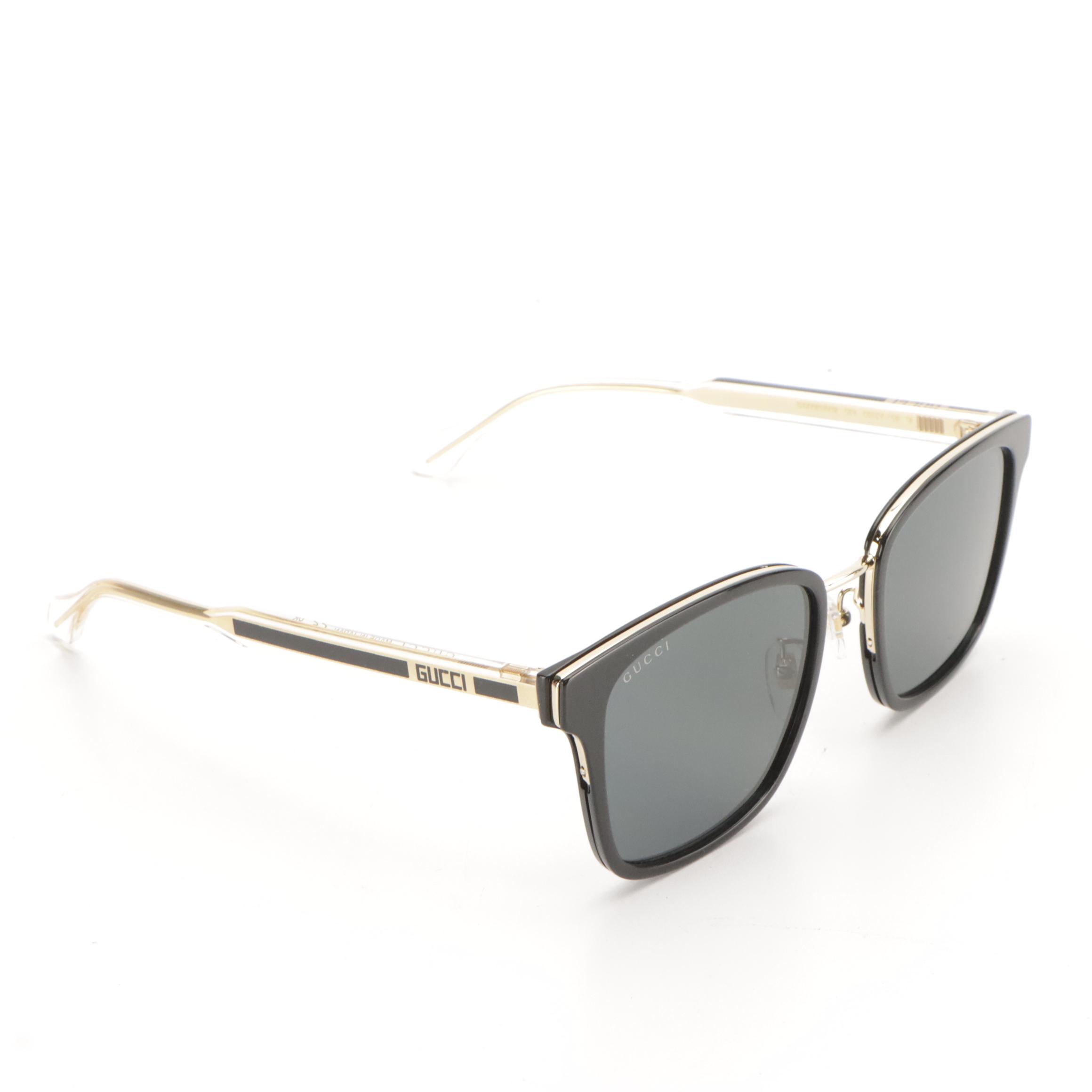 Gucci GG0563SKN Crystal Stem Square Sunglasses with Case