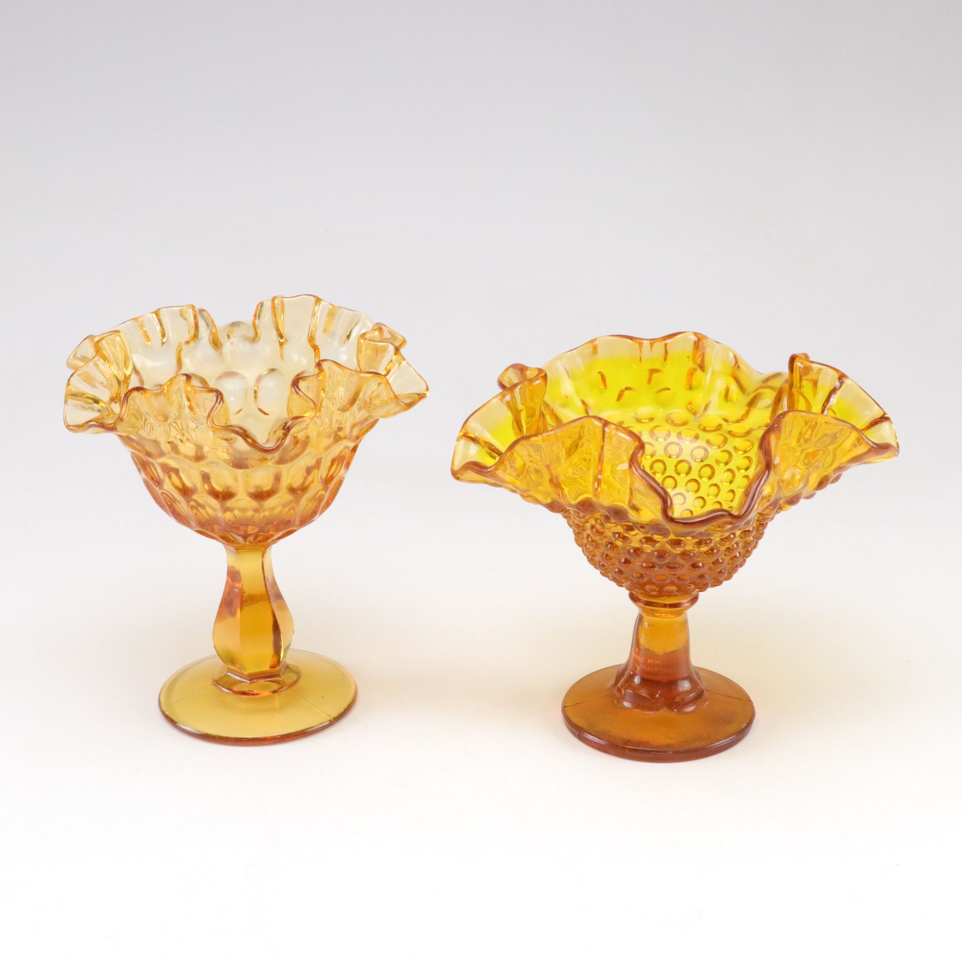 Indiana Glass "Sandwich Amber" Relish Tray & Other Glass Tableware