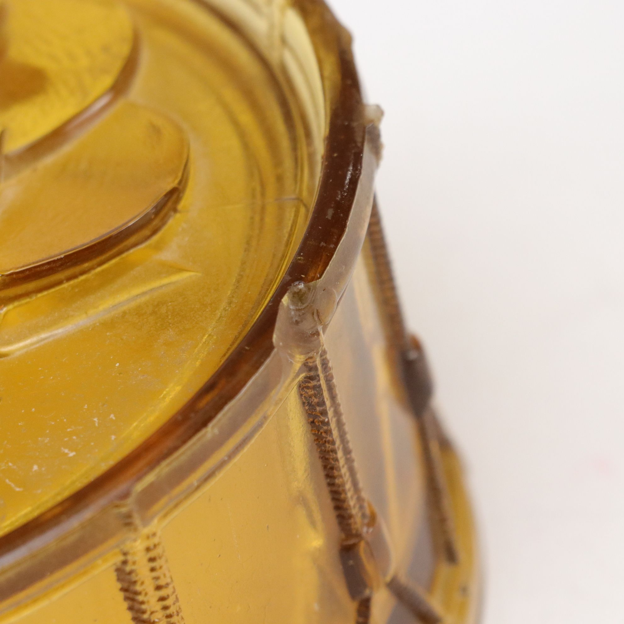 Indiana Glass "Sandwich Amber" Relish Tray & Other Glass Tableware