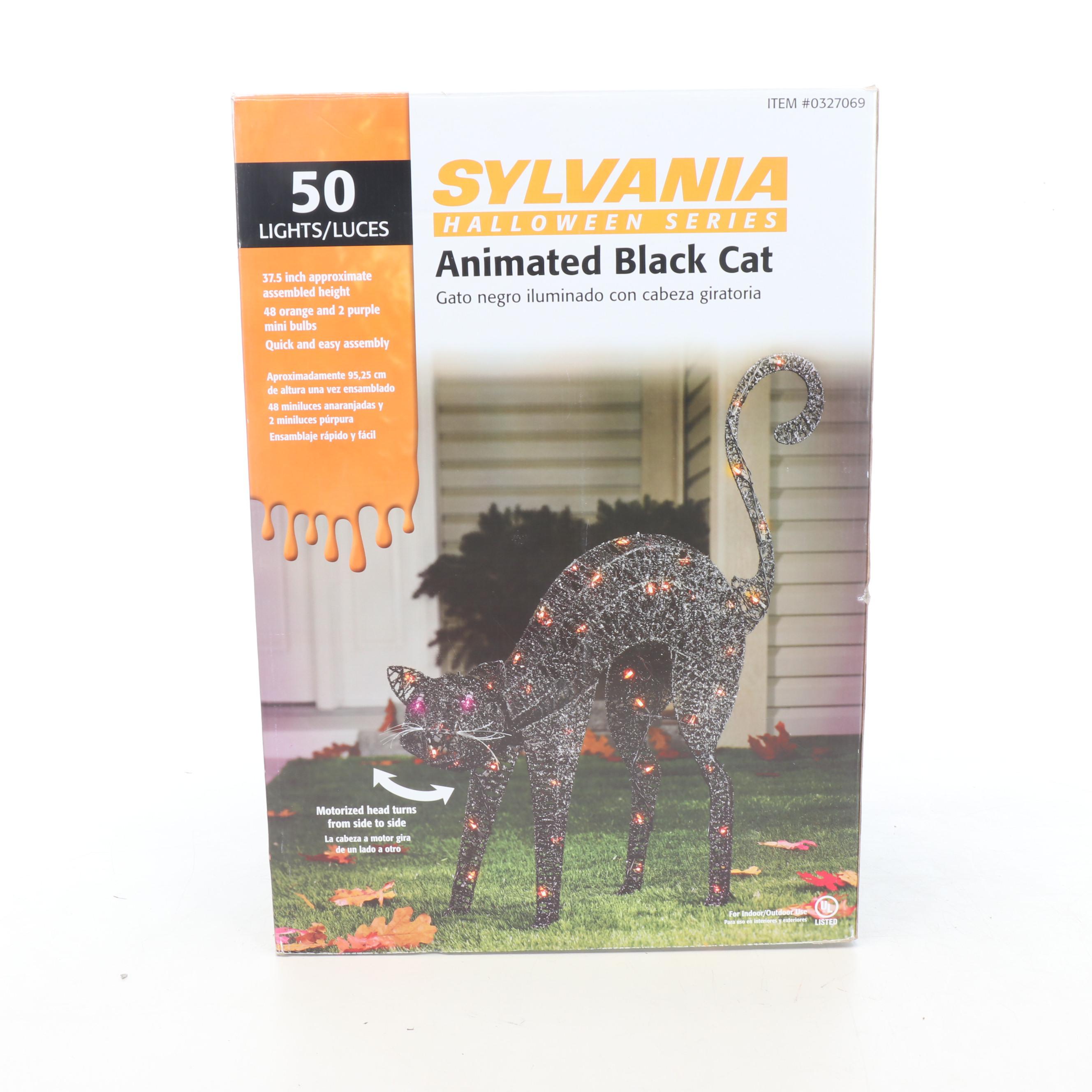 Animated Black Cat, Witches and Other Halloween Decorations