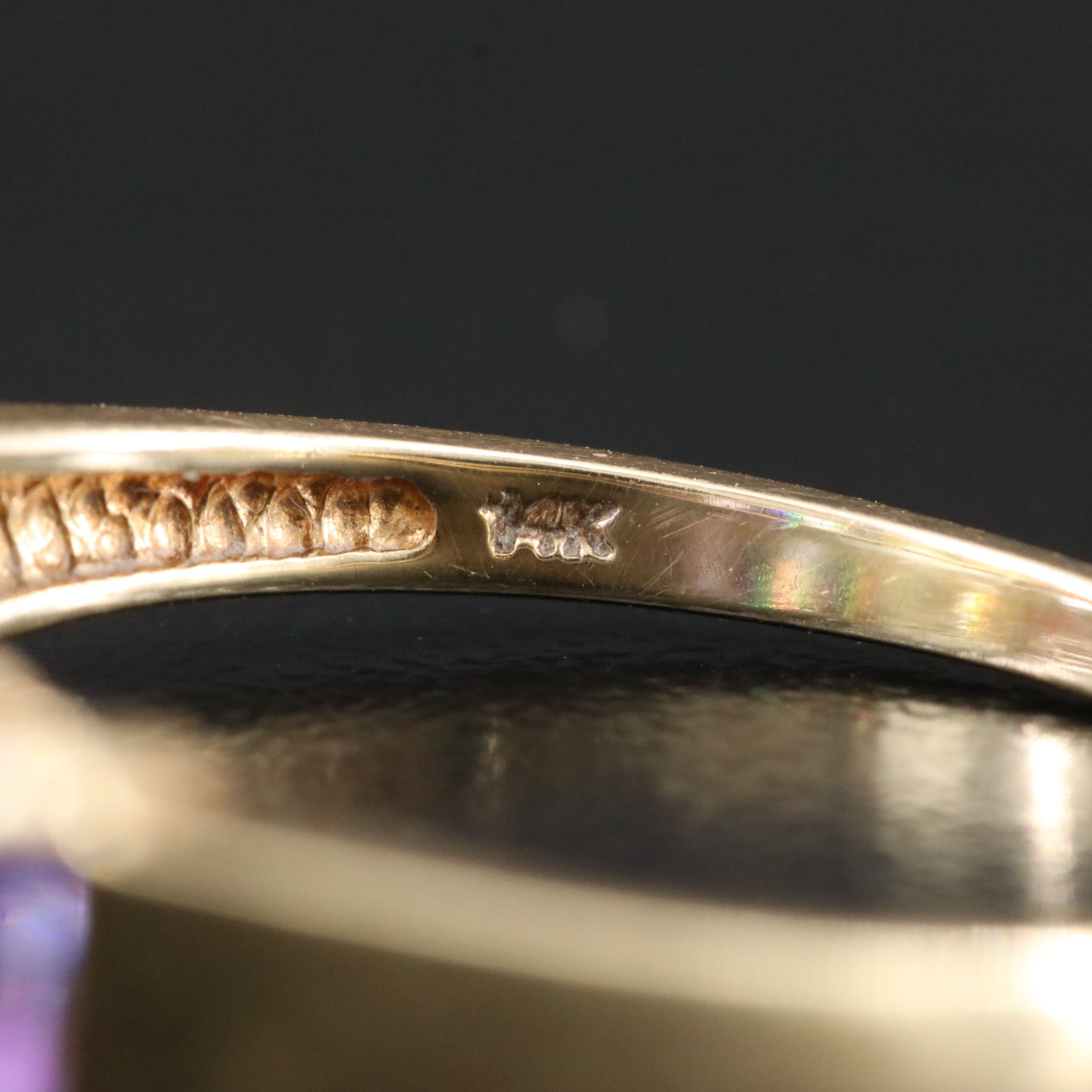 14K Multi Gemstone Ring Featuring Garnet, Amethyst, and Peridot