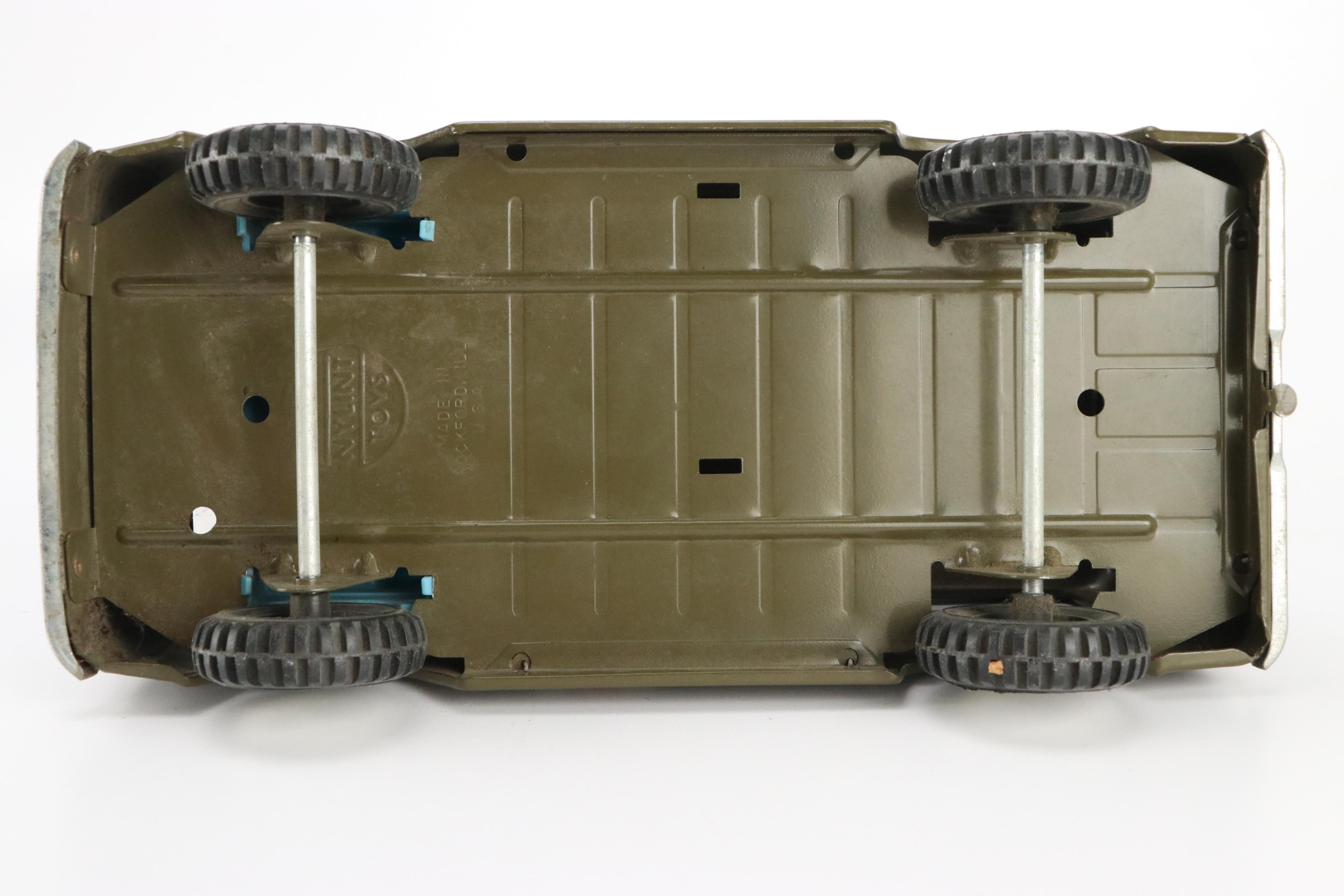 Vintage Nylint Pressed Metal Ford Army Ambulance with Gurney, 1965