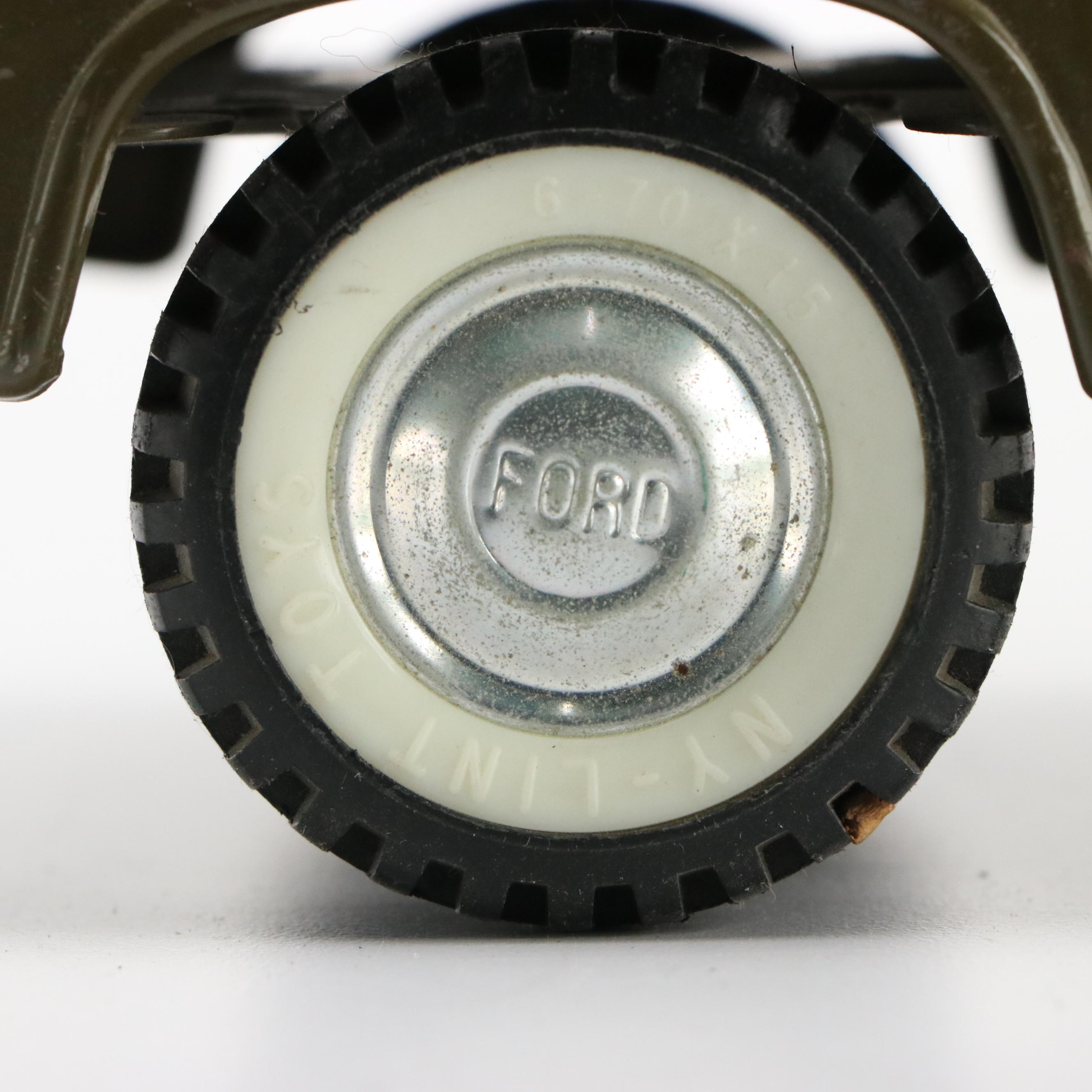 Vintage Nylint Pressed Metal Ford Army Ambulance with Gurney, 1965