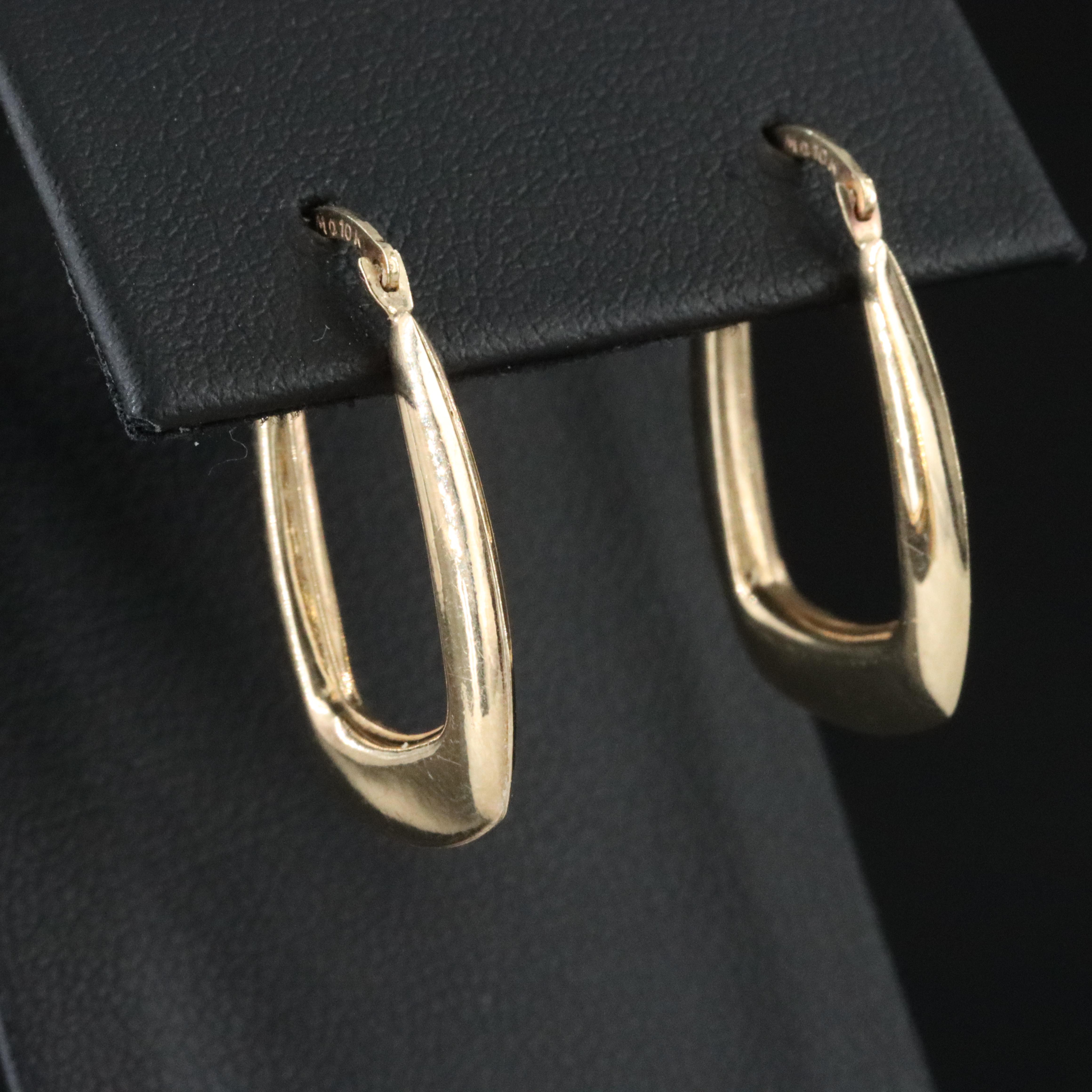 10K Square Hoop Earrings