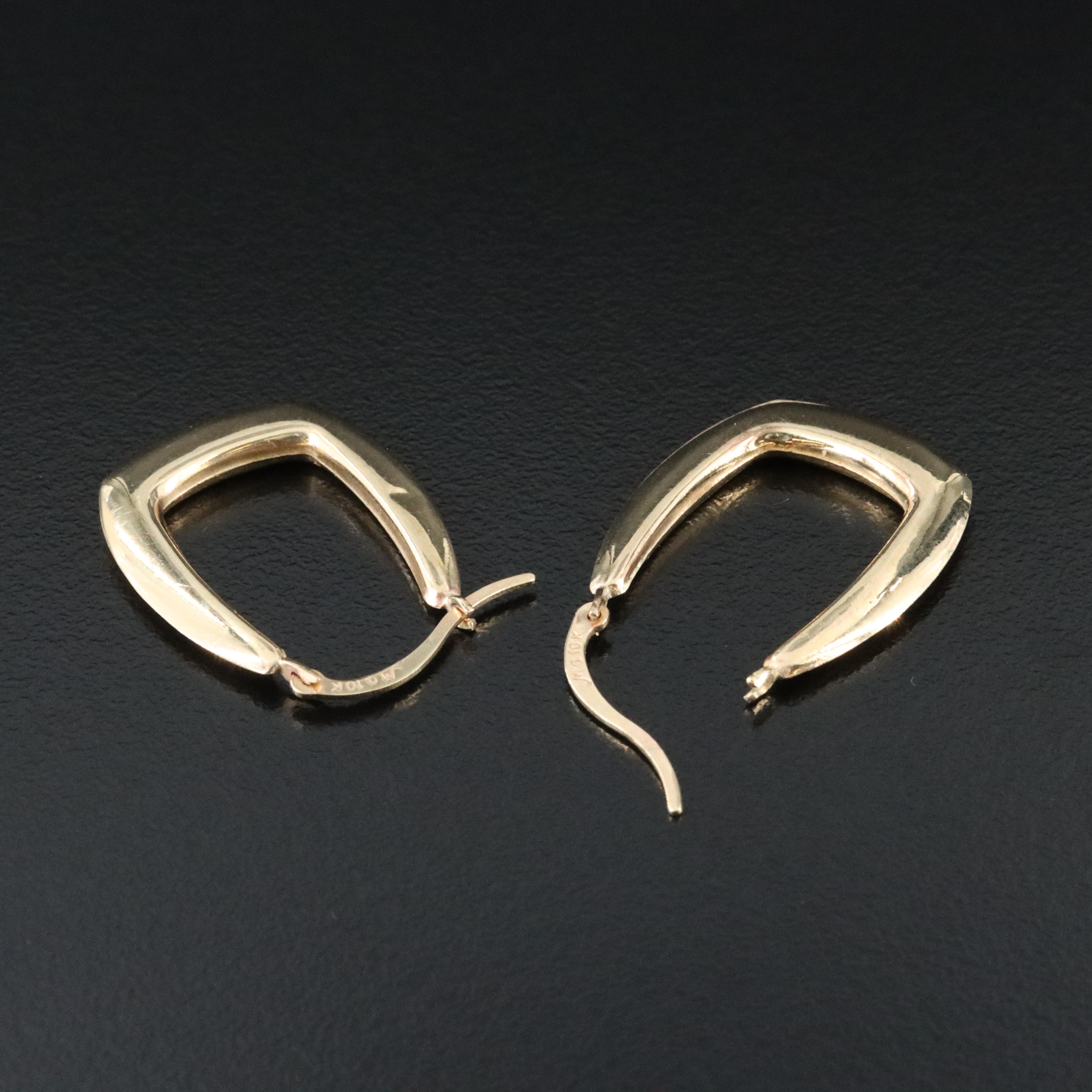 10K Square Hoop Earrings