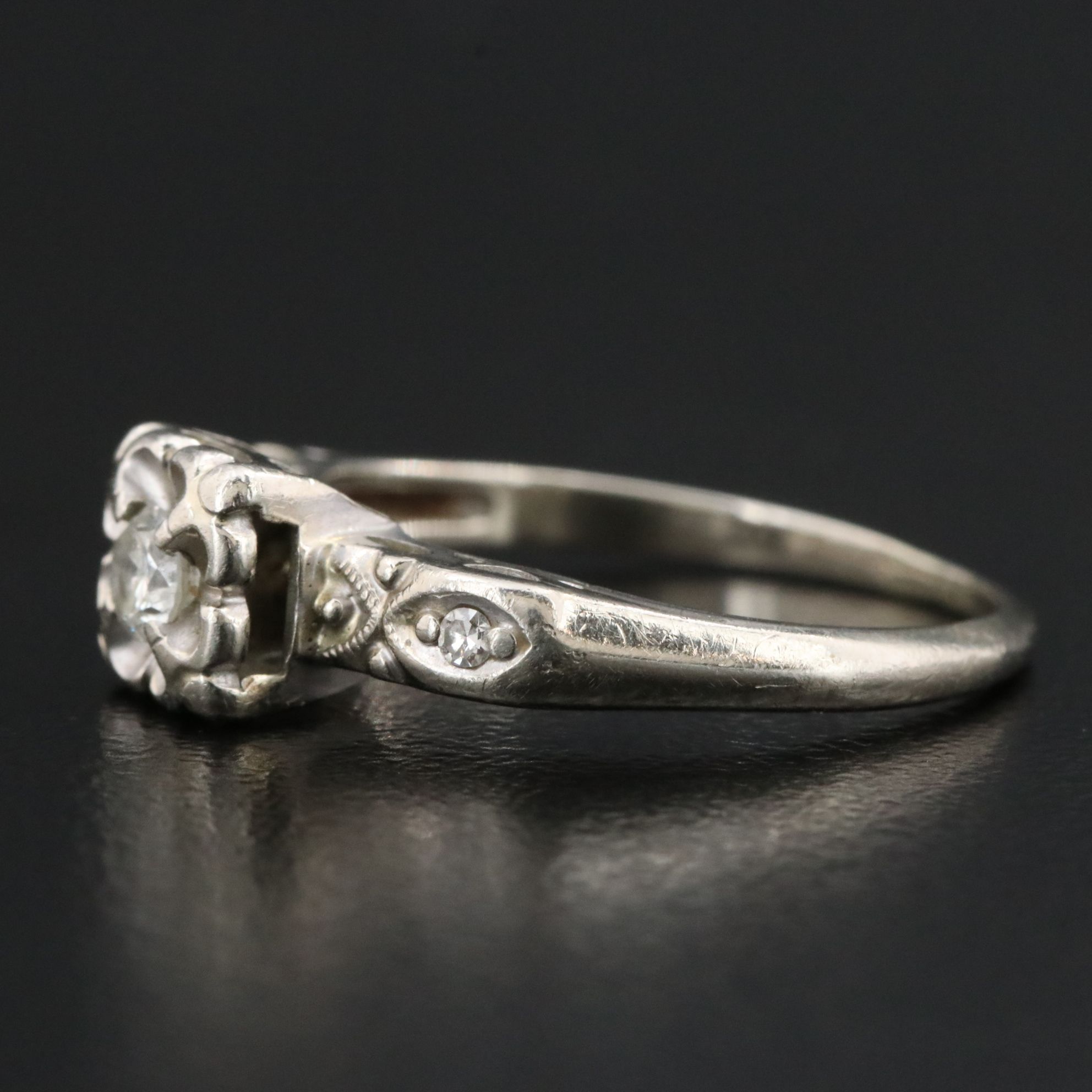 Vintage 14K 0.14 CTW Diamond Ring