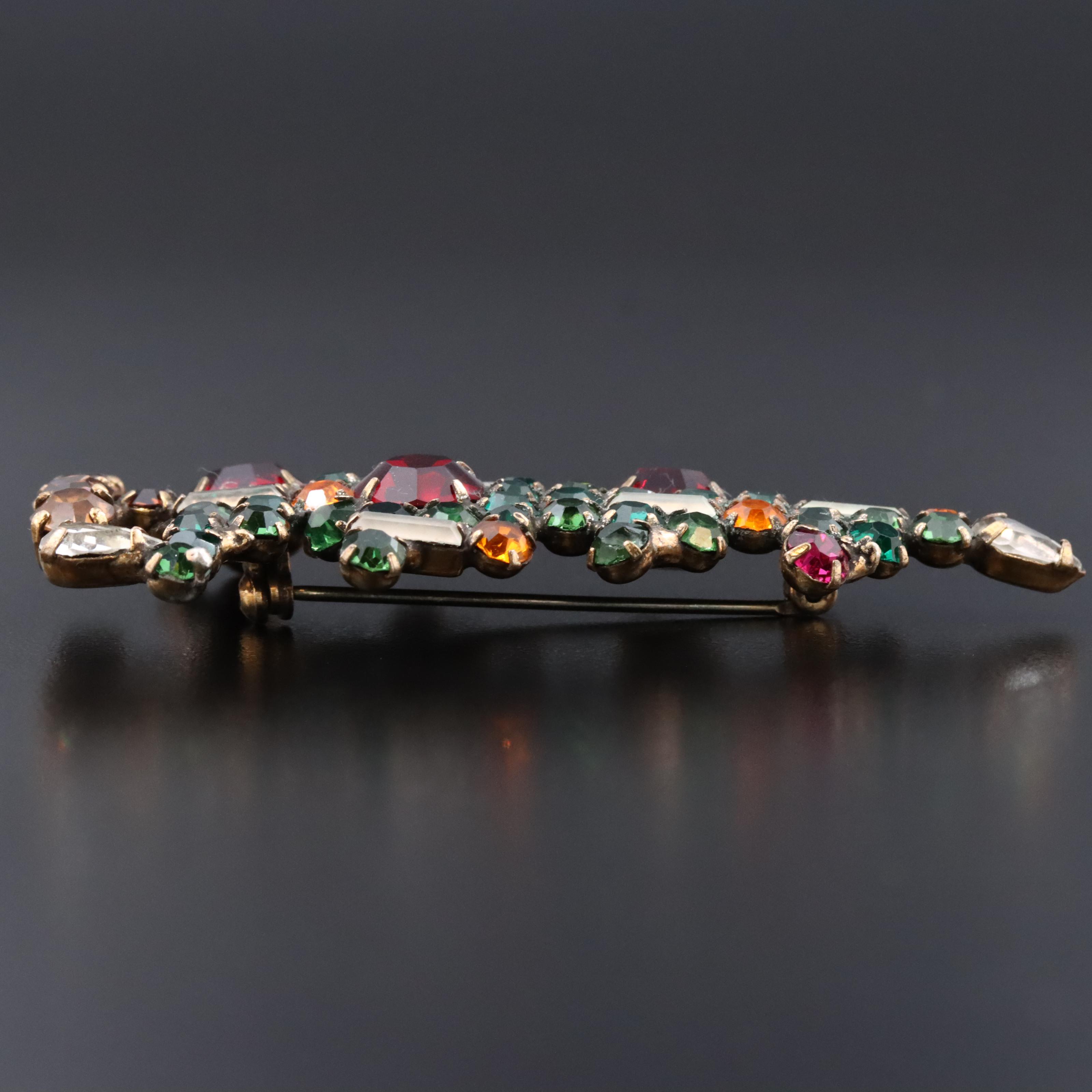 1950s Weiss Rhinestone Christmas Tree Brooch