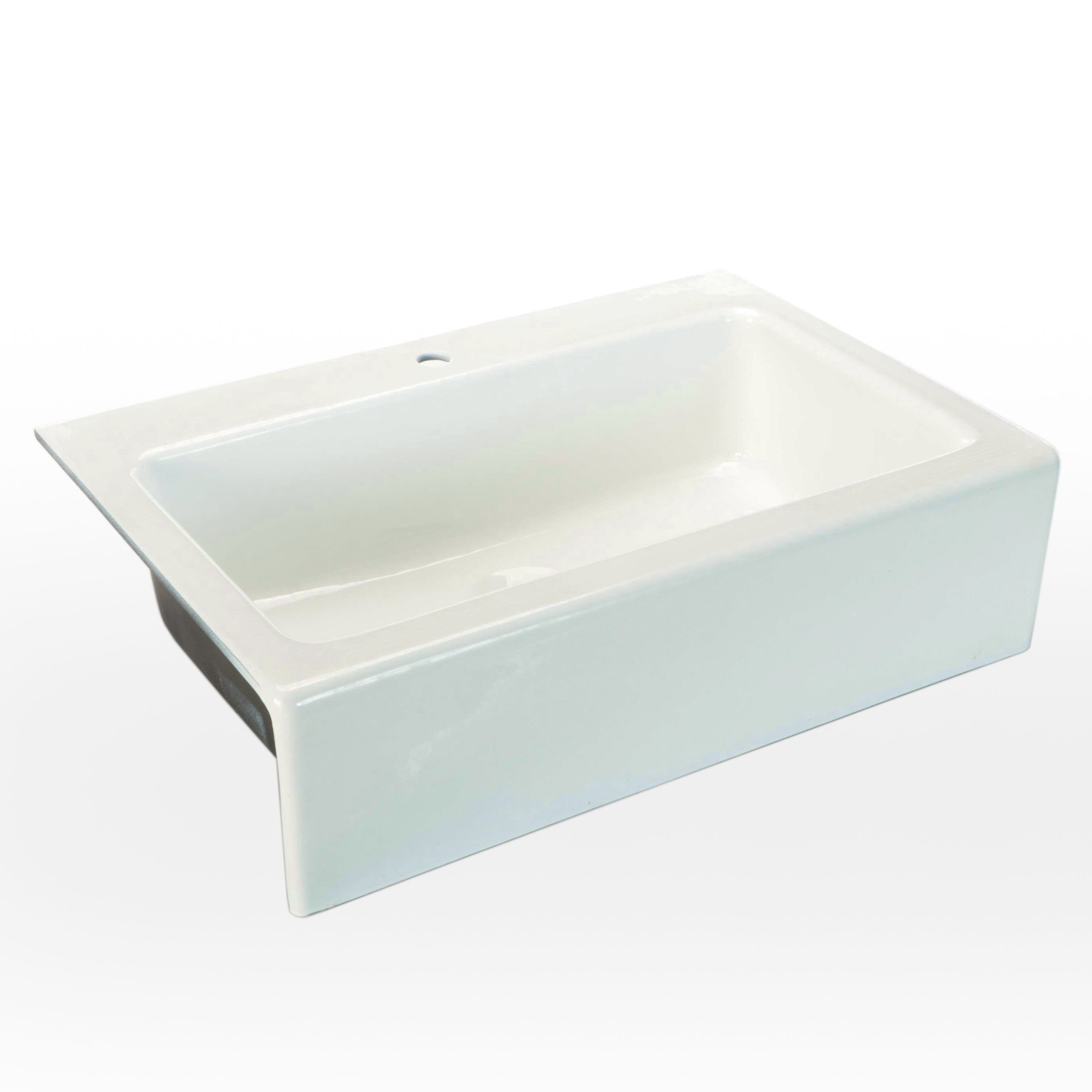 White Enameled Cast Iron Sink