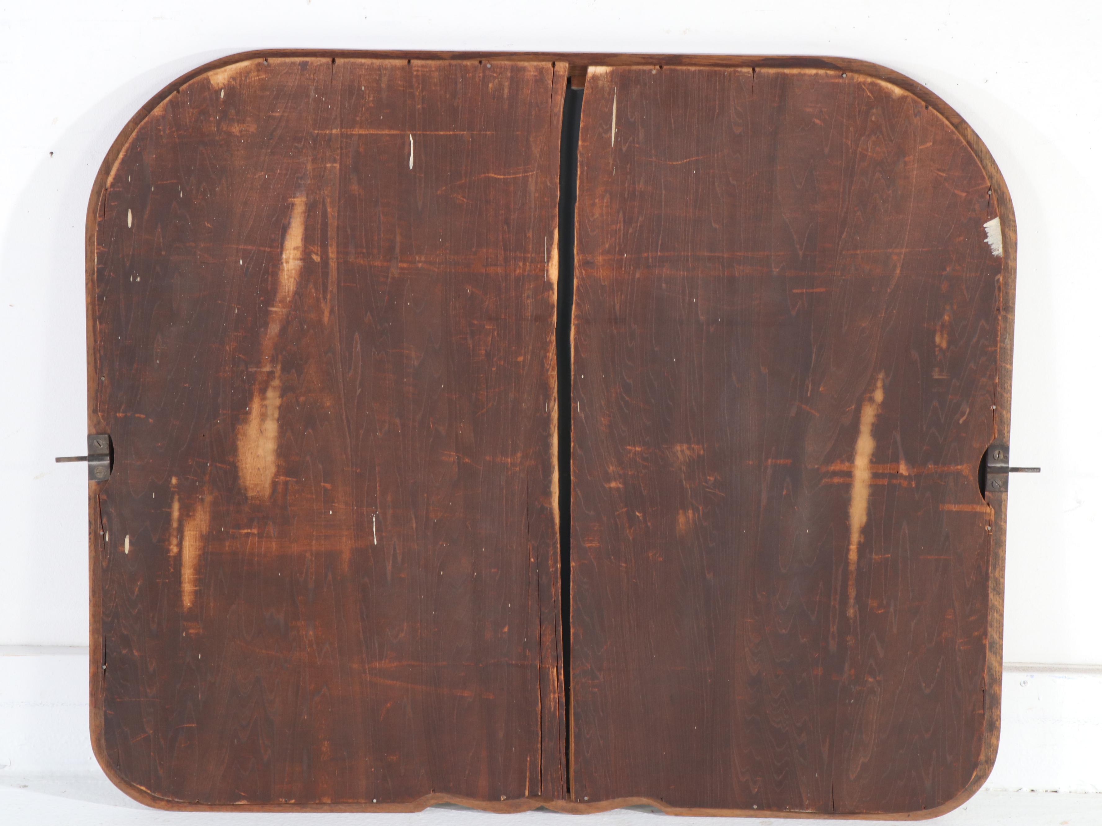 Victorian Serpentine Front Oak Dresser and Mirror