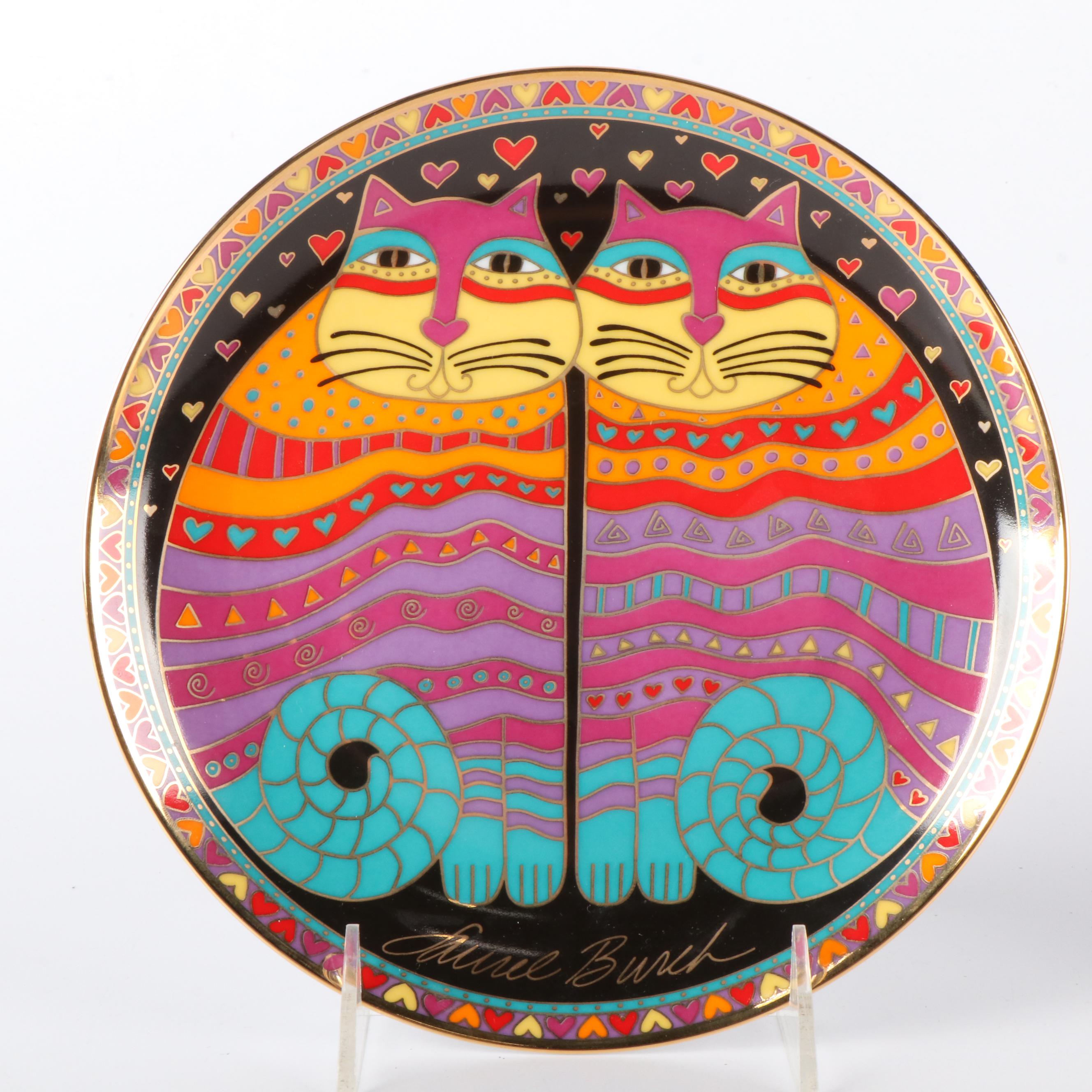 Laurel Burch "Friendly Felines" and Lily Chang Garden Discovery Plates, Figures