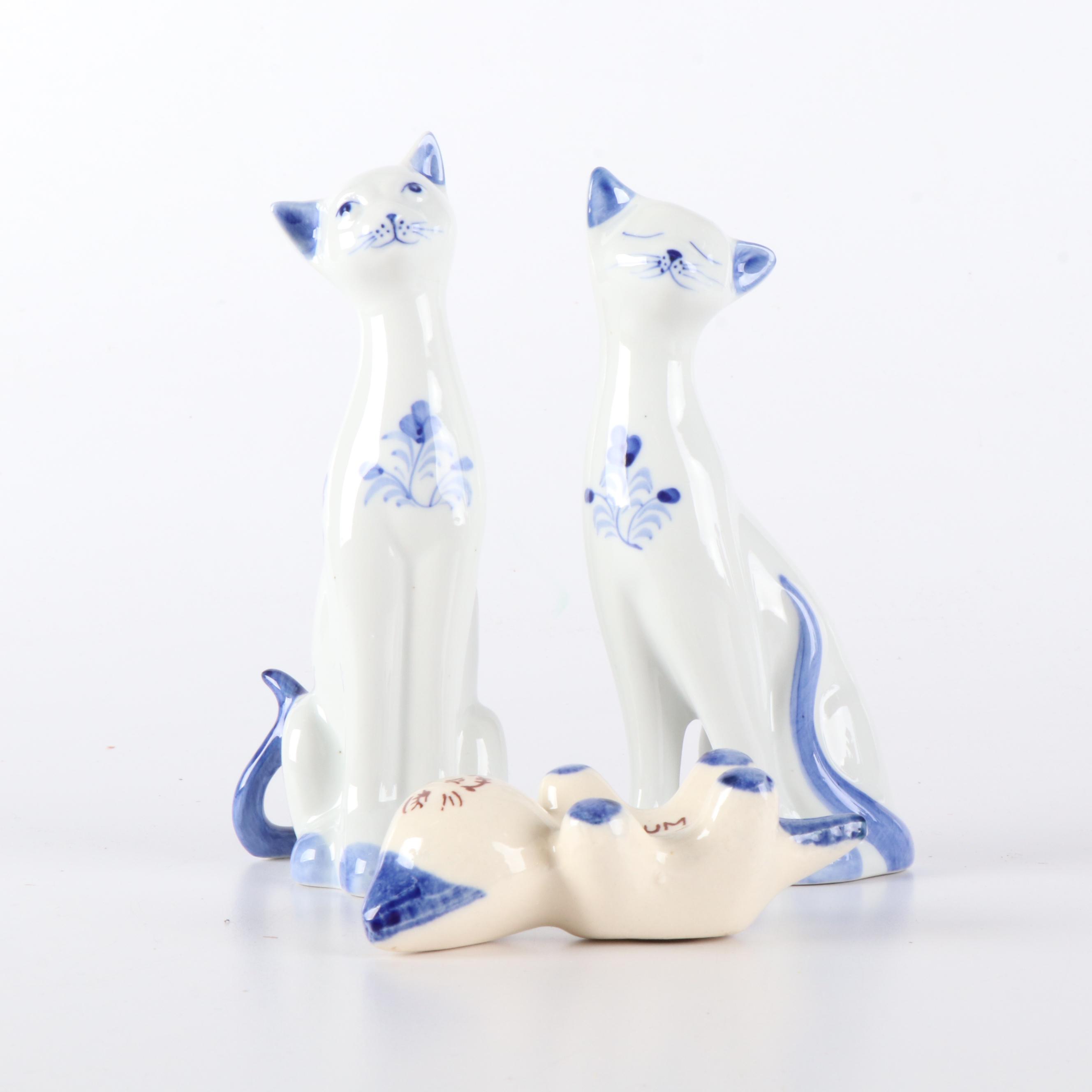 Laurel Burch "Friendly Felines" and Lily Chang Garden Discovery Plates, Figures