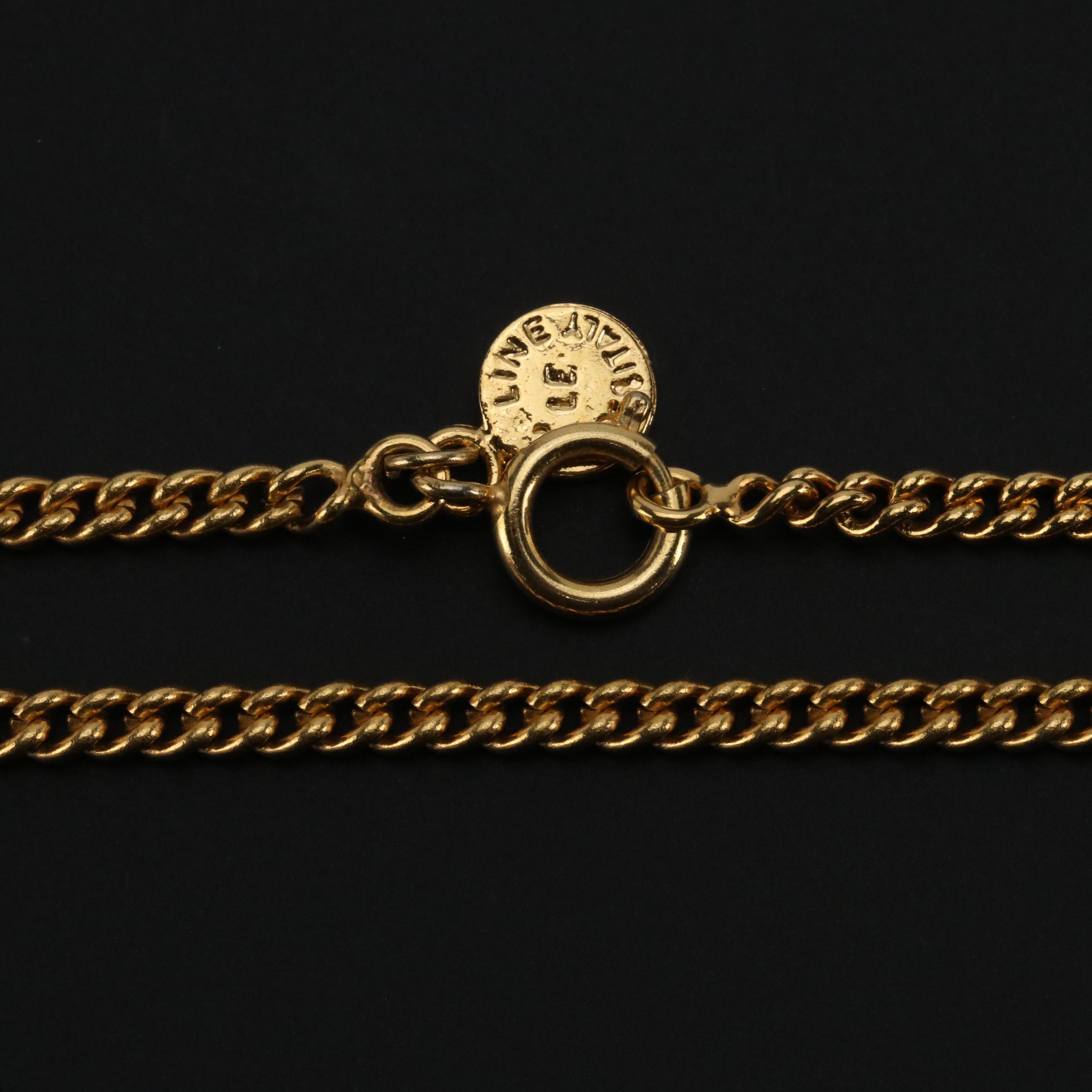 Celine Triple Logo Charm Pendant Necklace