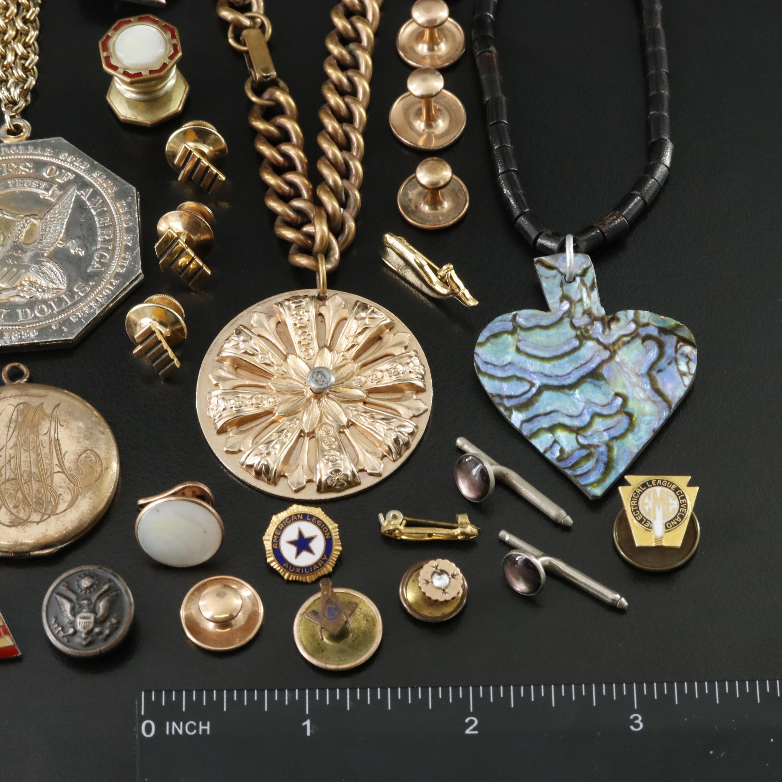 Krementz Shirt Studs and Abalone Featured in Vintage Jewelry Collection