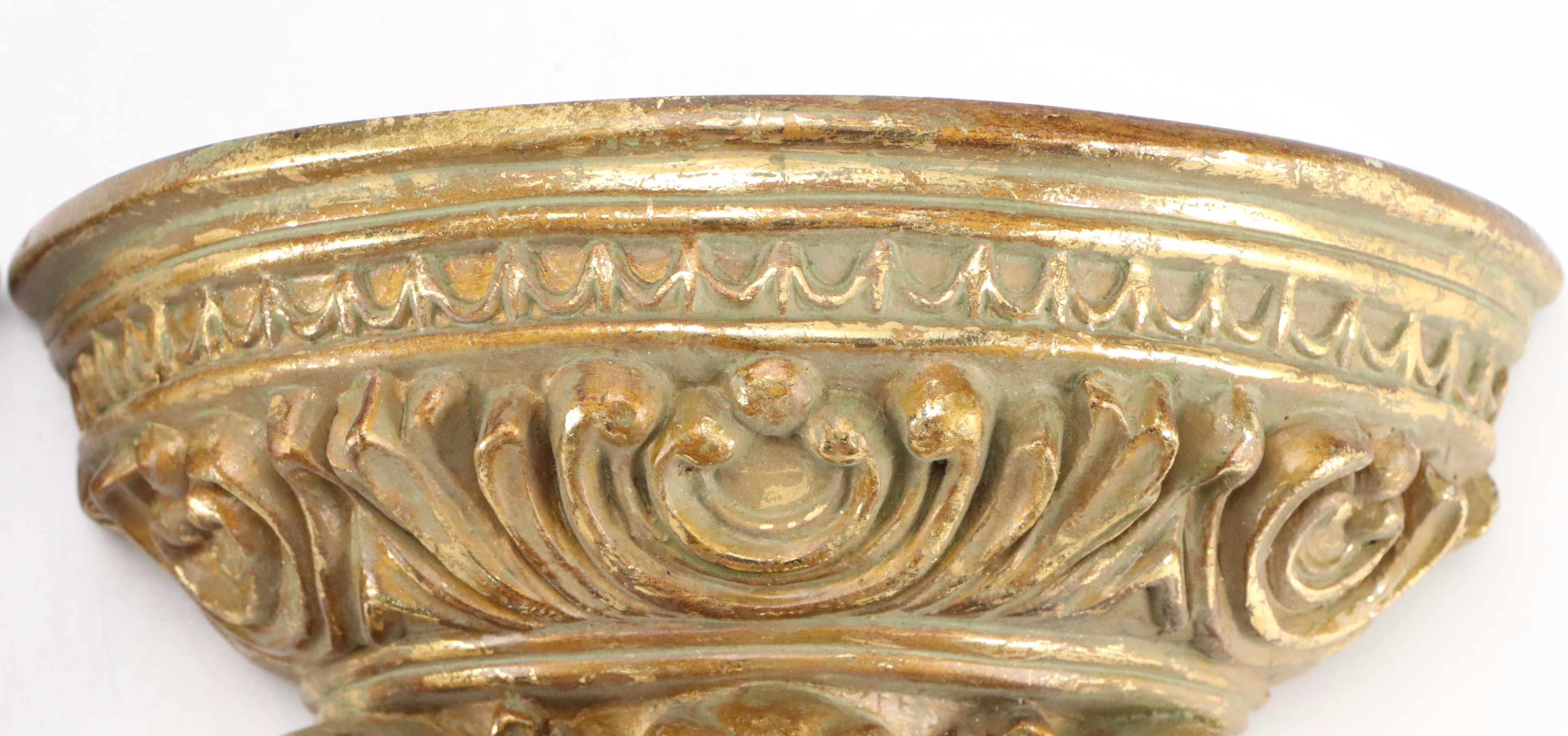 Rococo Style Gilt Resin Wall Shelves