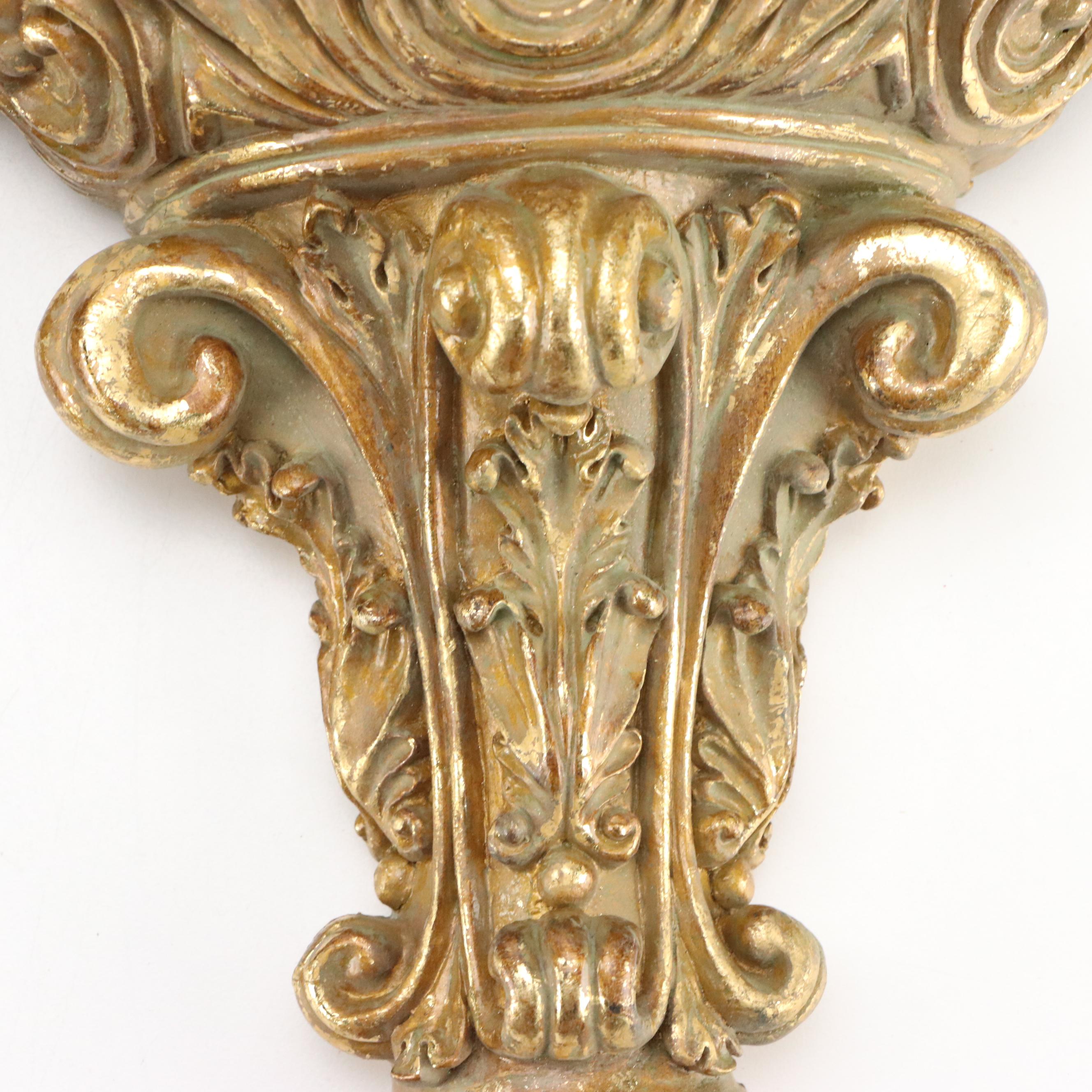Rococo Style Gilt Resin Wall Shelves